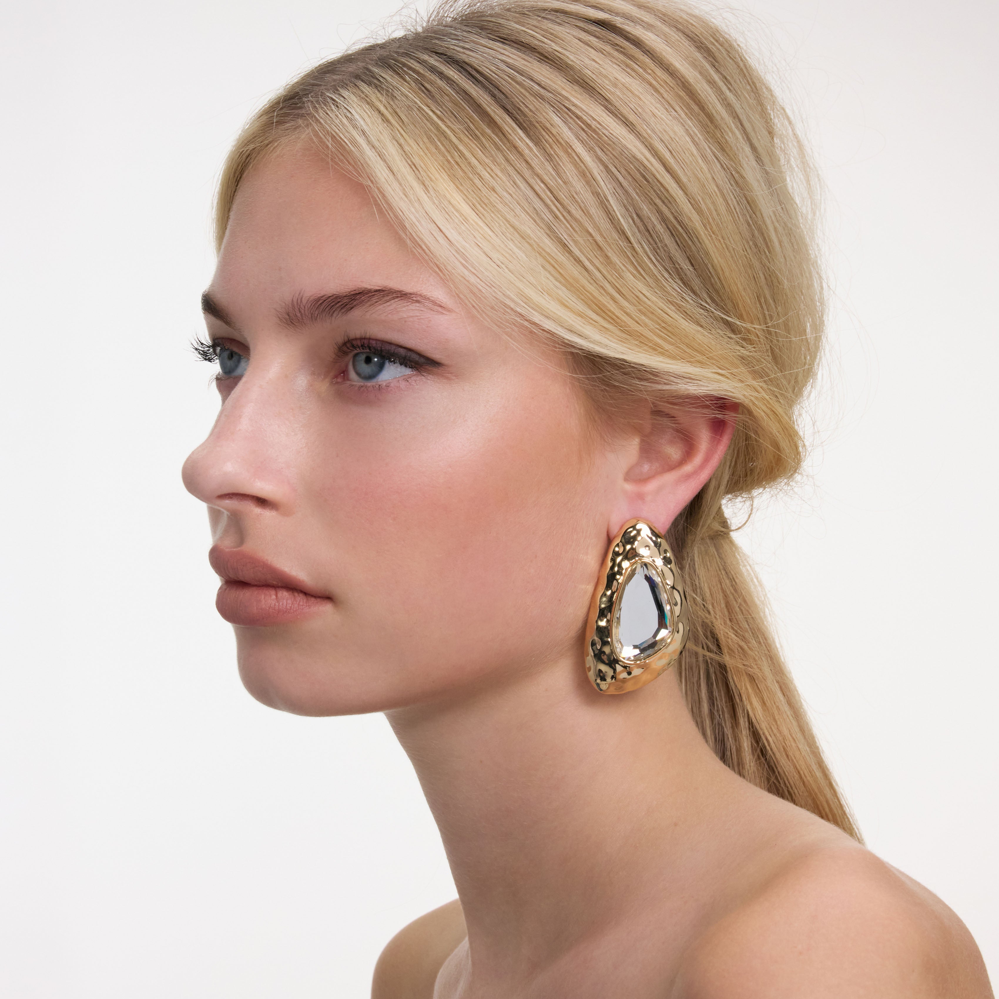 Self Portrait Hammered Gold Crystal Ohrringe Gold One Size