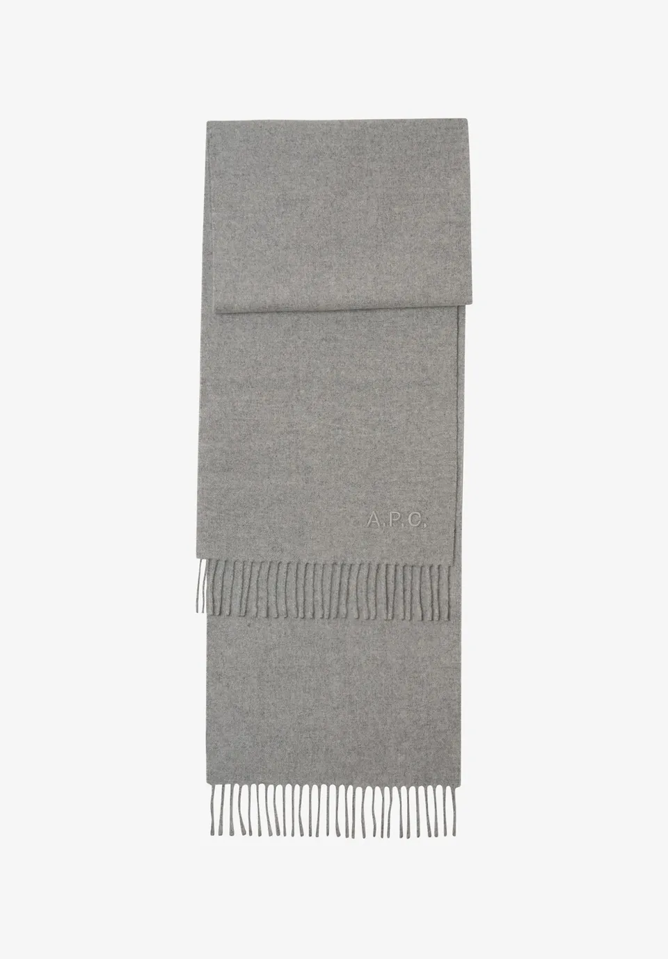 A.P.C. Ambroise Brodée Schal Unisex Fransen Logo
