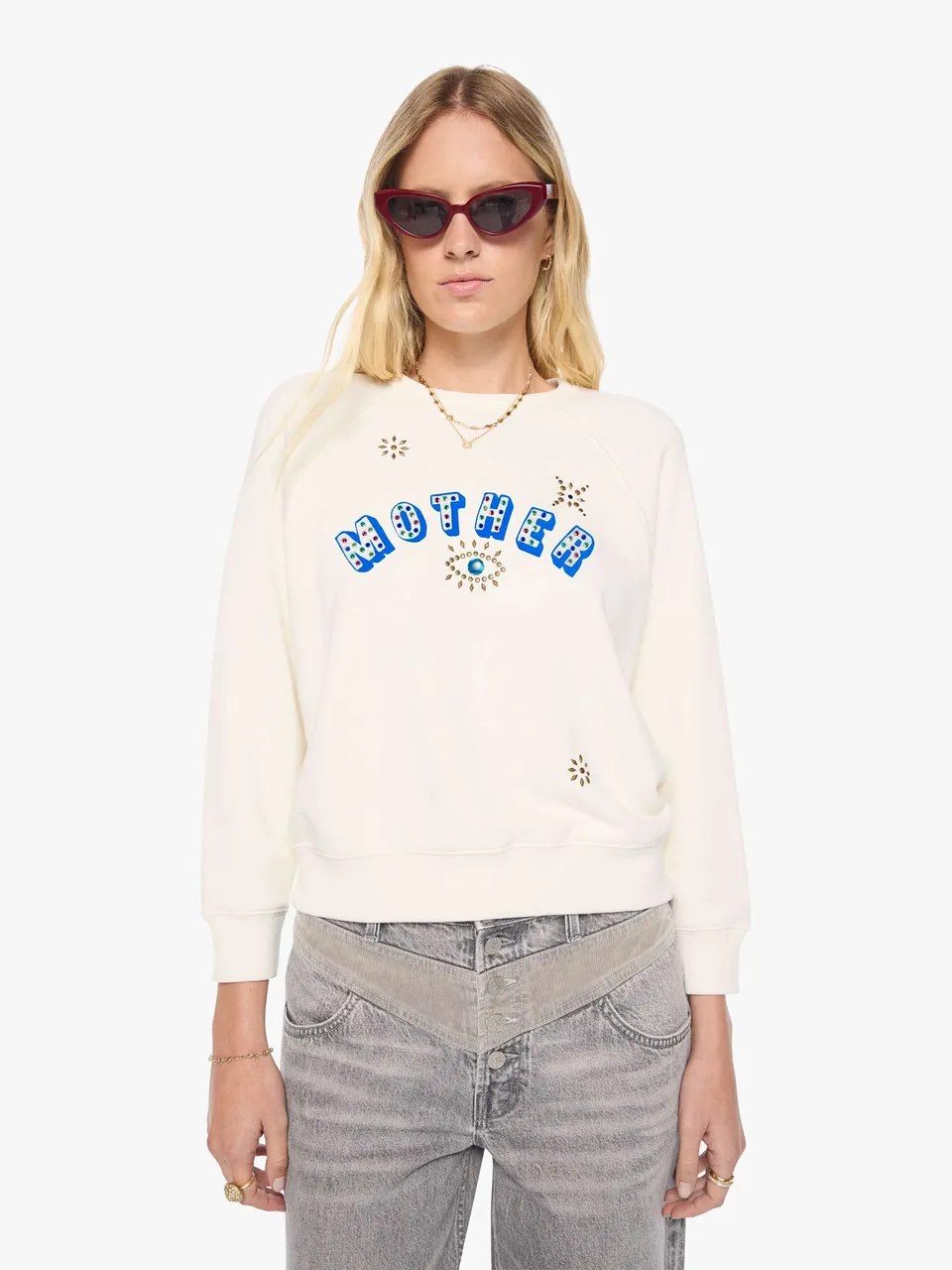 Mother The Concert Starry Eyed Sweatshirt Damen Elfenbein