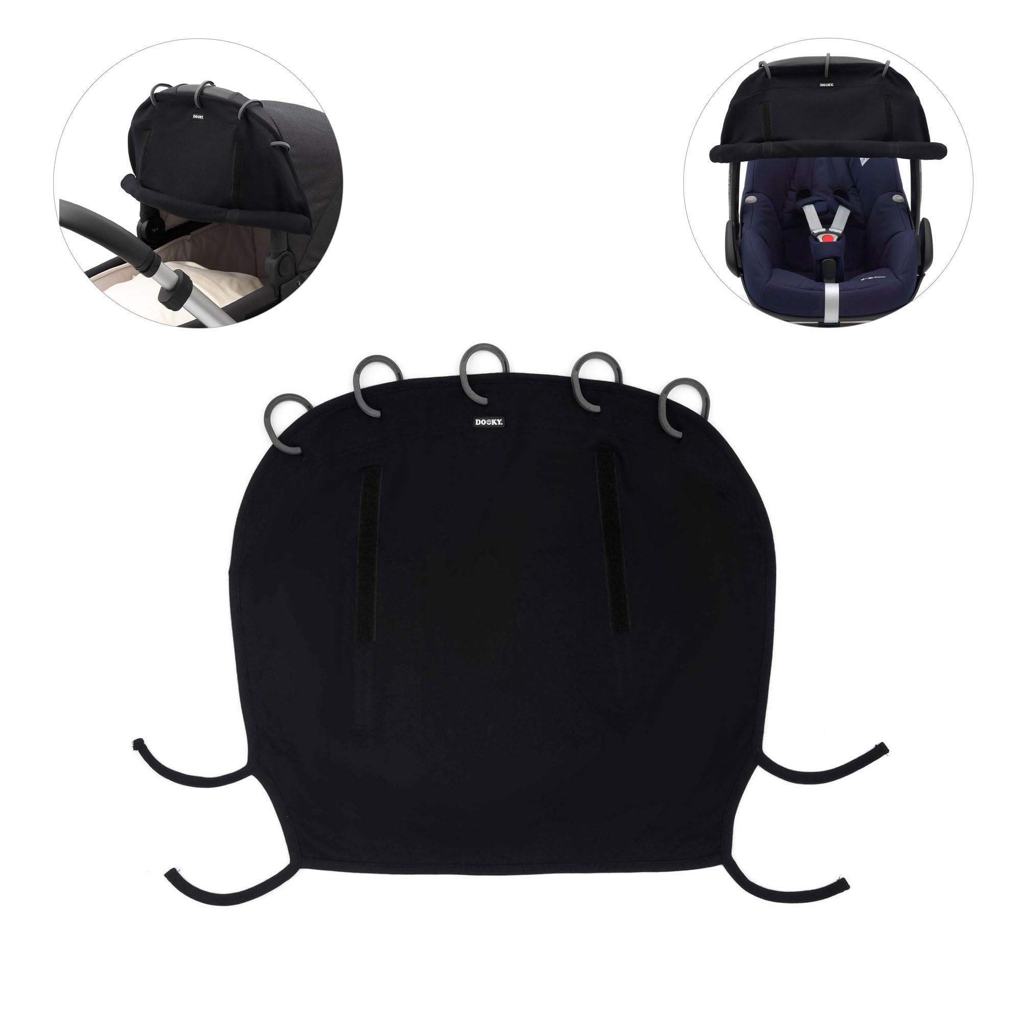 Dooky Universal Cover Sonnensegel Kinderwagen Black UPF50+