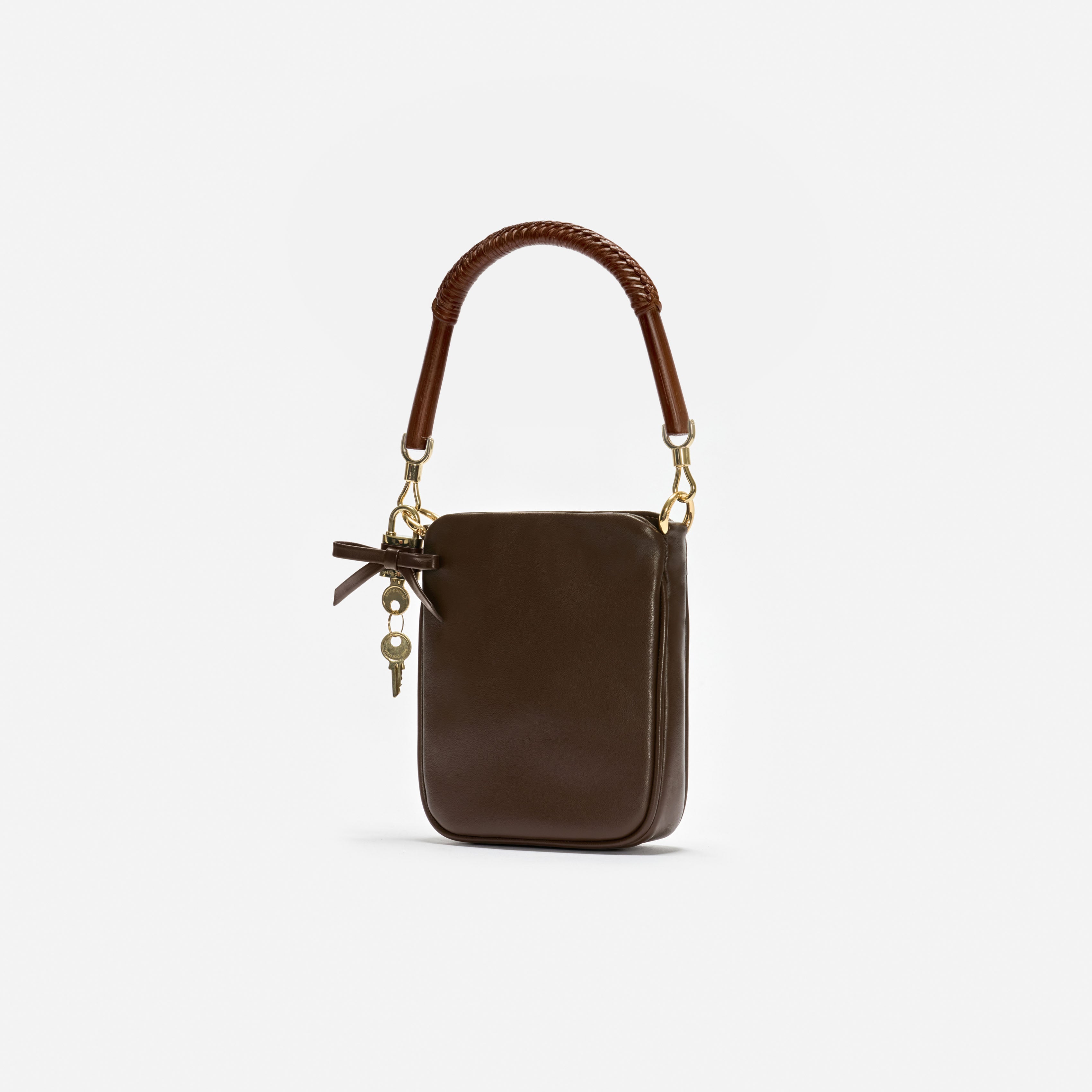 Self Portrait Brown Leather Mini Tote Tasche Braun One Size