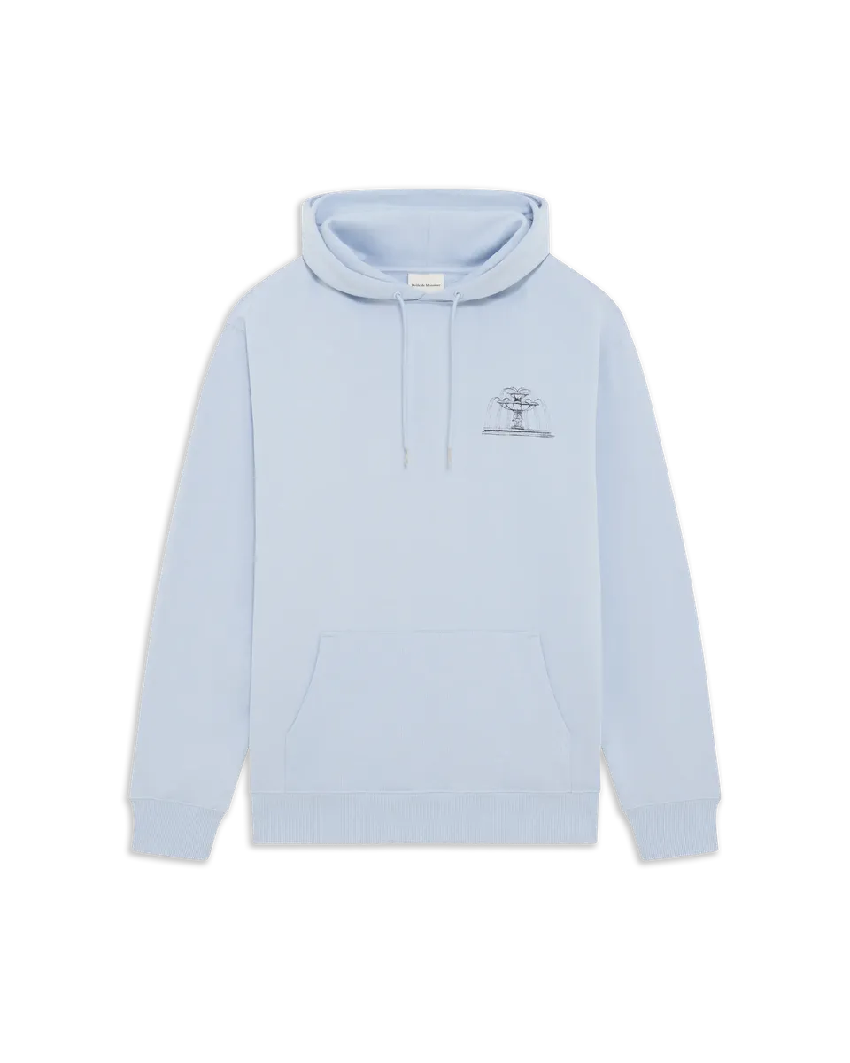 Drôle De Monsieur Fountain Print Hoodie hellblau Baumwolle