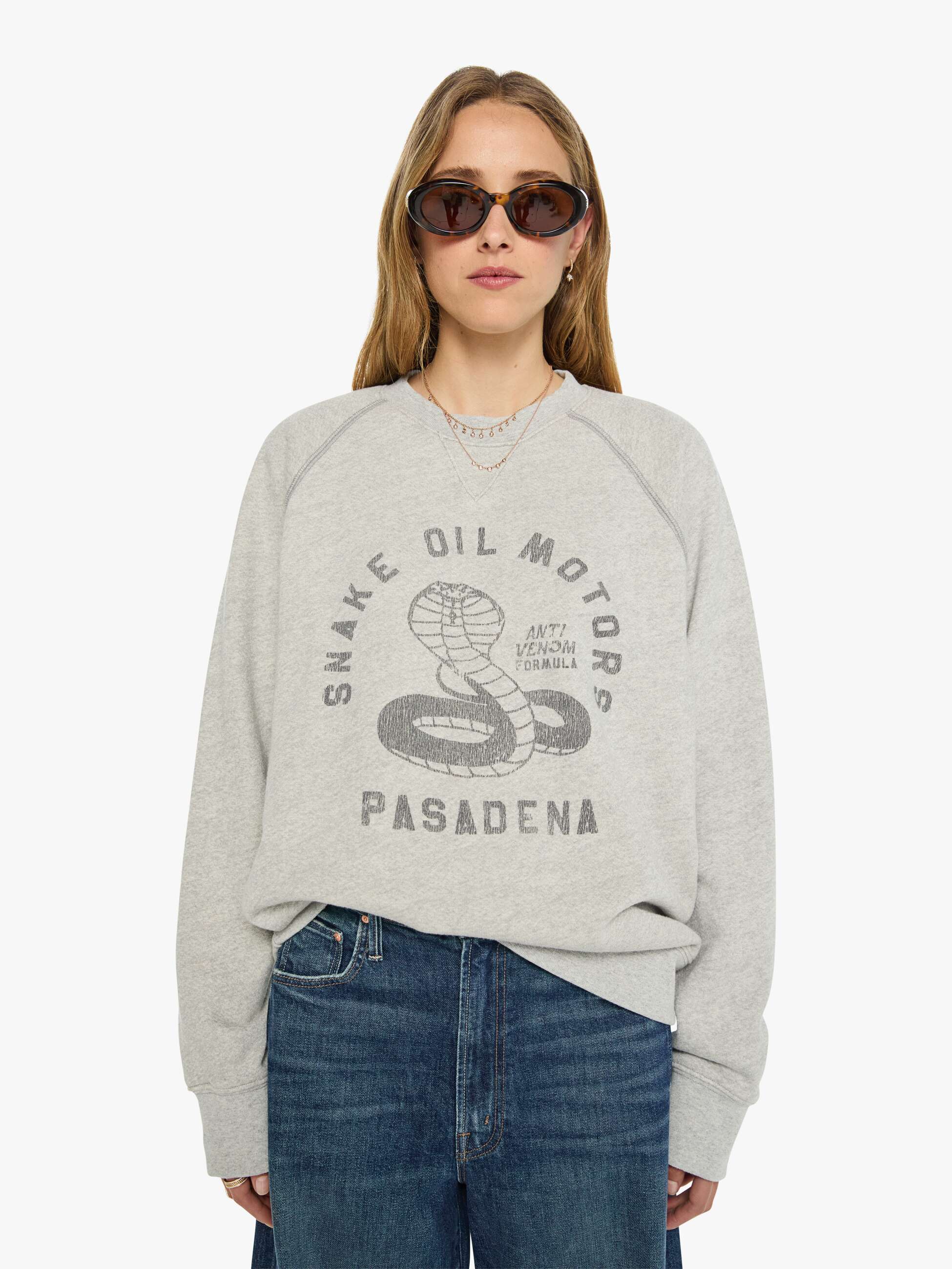 Mother The Champ Sweatshirt Snake Oil Motors Grau