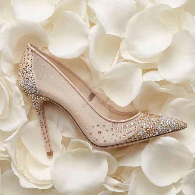 Gedebe Anitta Pump Pumps Mesh Weiß mit Kristallen 105