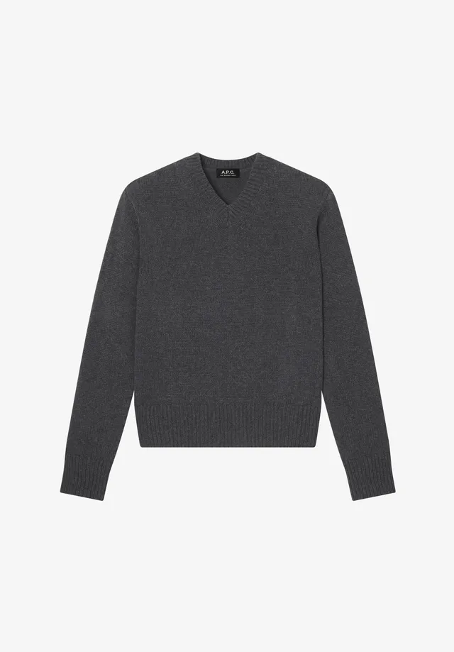A.P.C. Pullover Anthrazitgrau Wollpullover recycelte Wolle