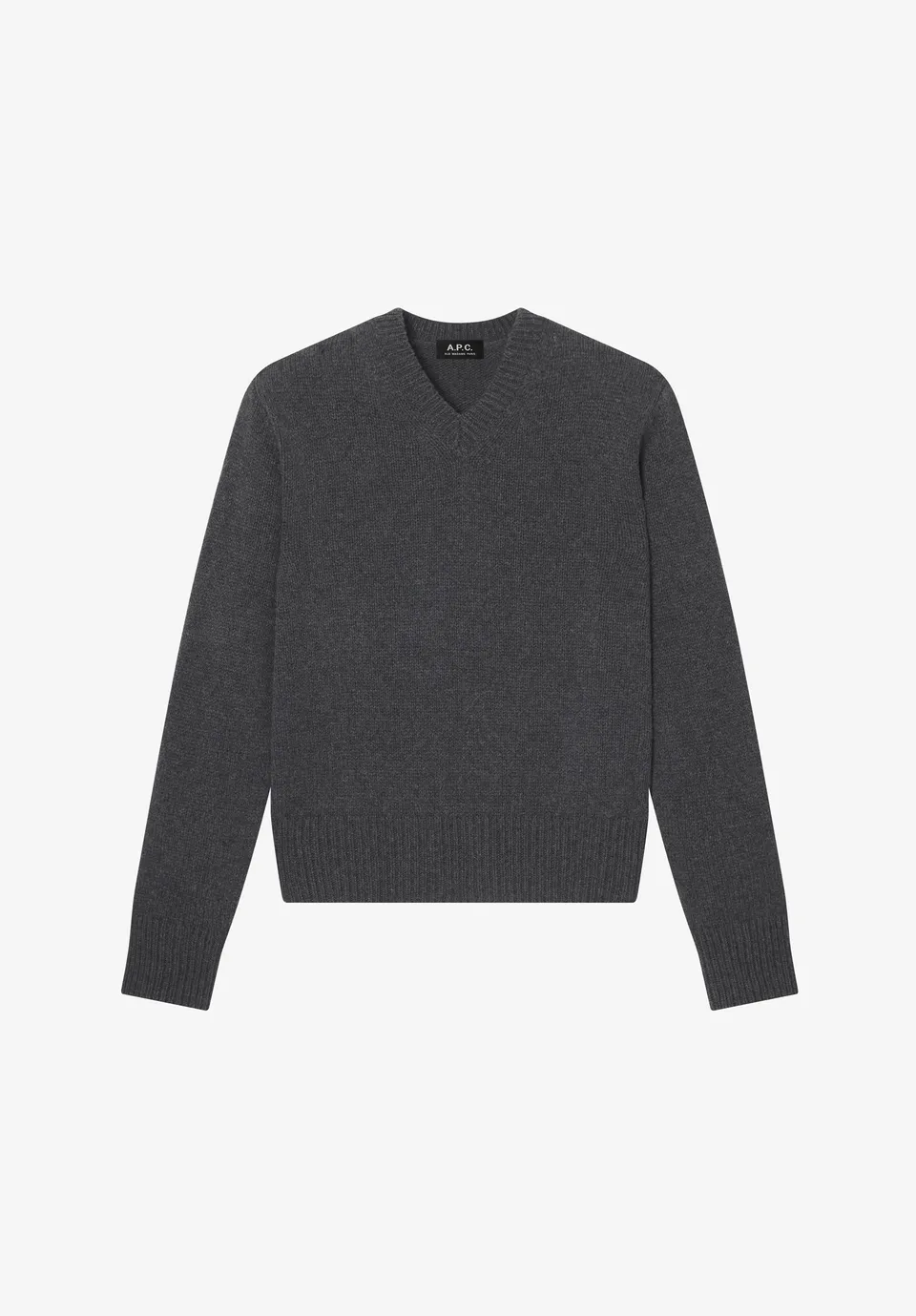 A.P.C. Pullover Anthrazitgrau Wollpullover recycelte Wolle