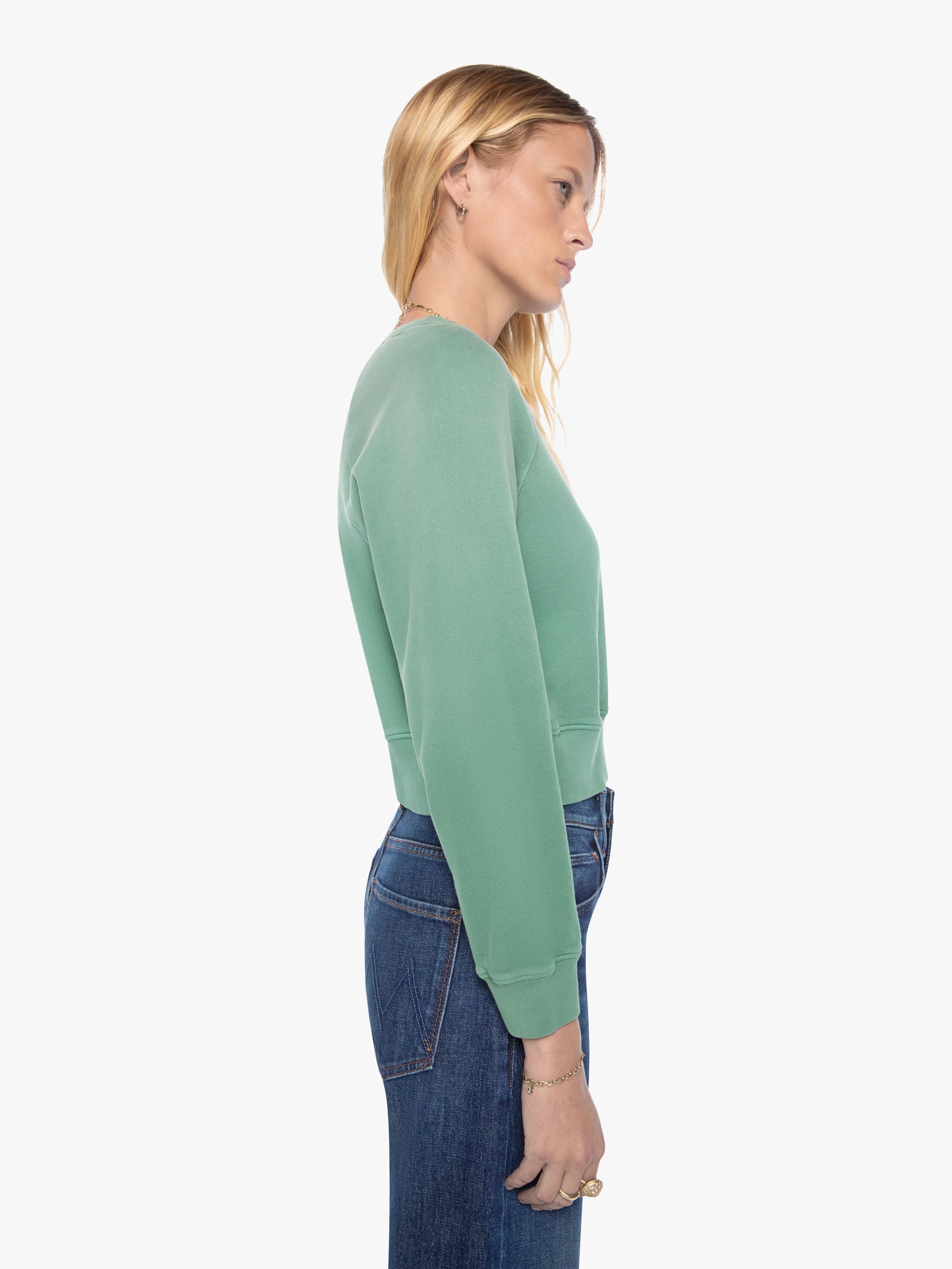 Mother Itty Concert Sweatshirt Faded Ivy cropped