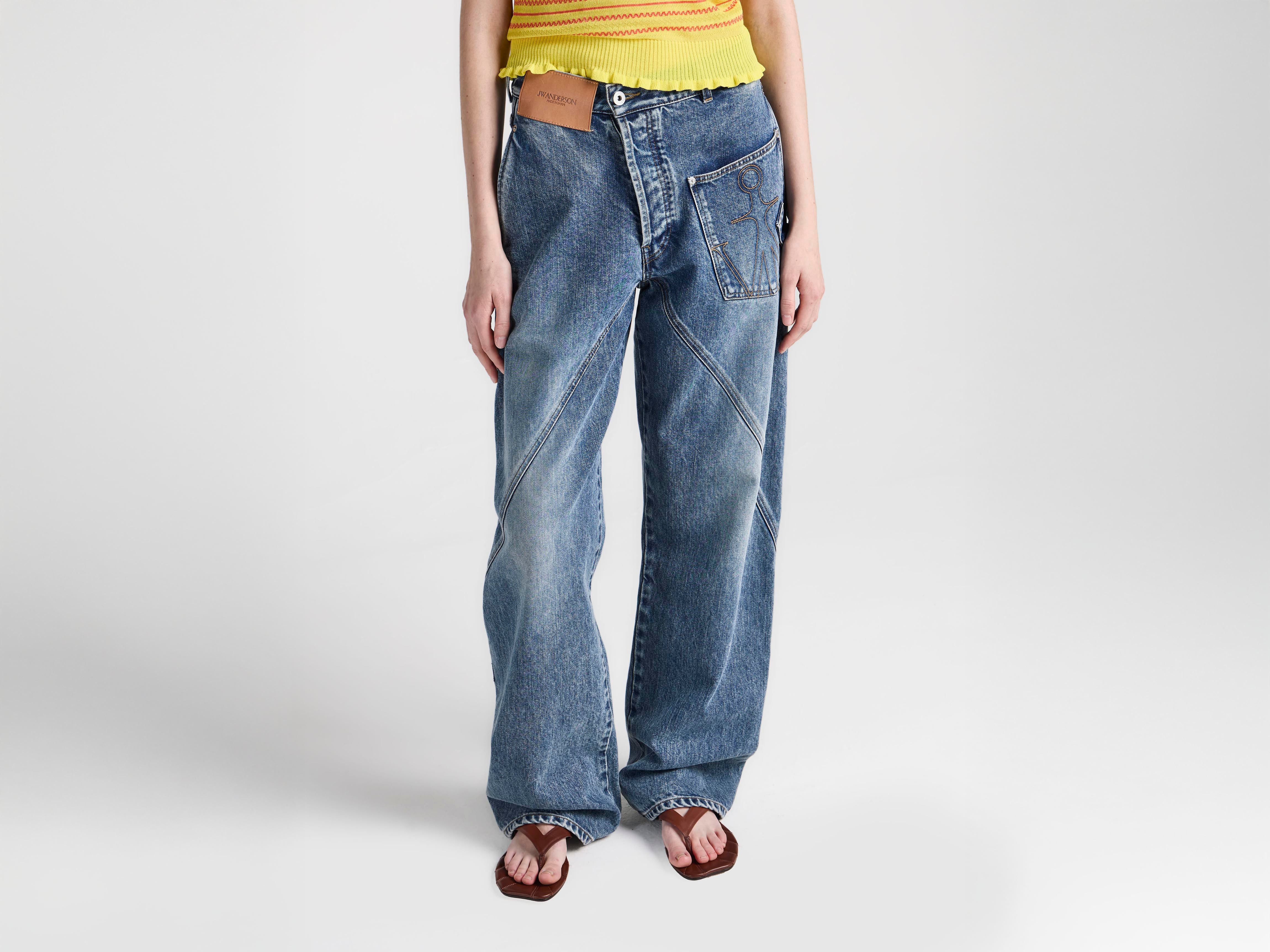 J.W.Anderson Jeans Twisted Workwear Damen Mid Blue Denim