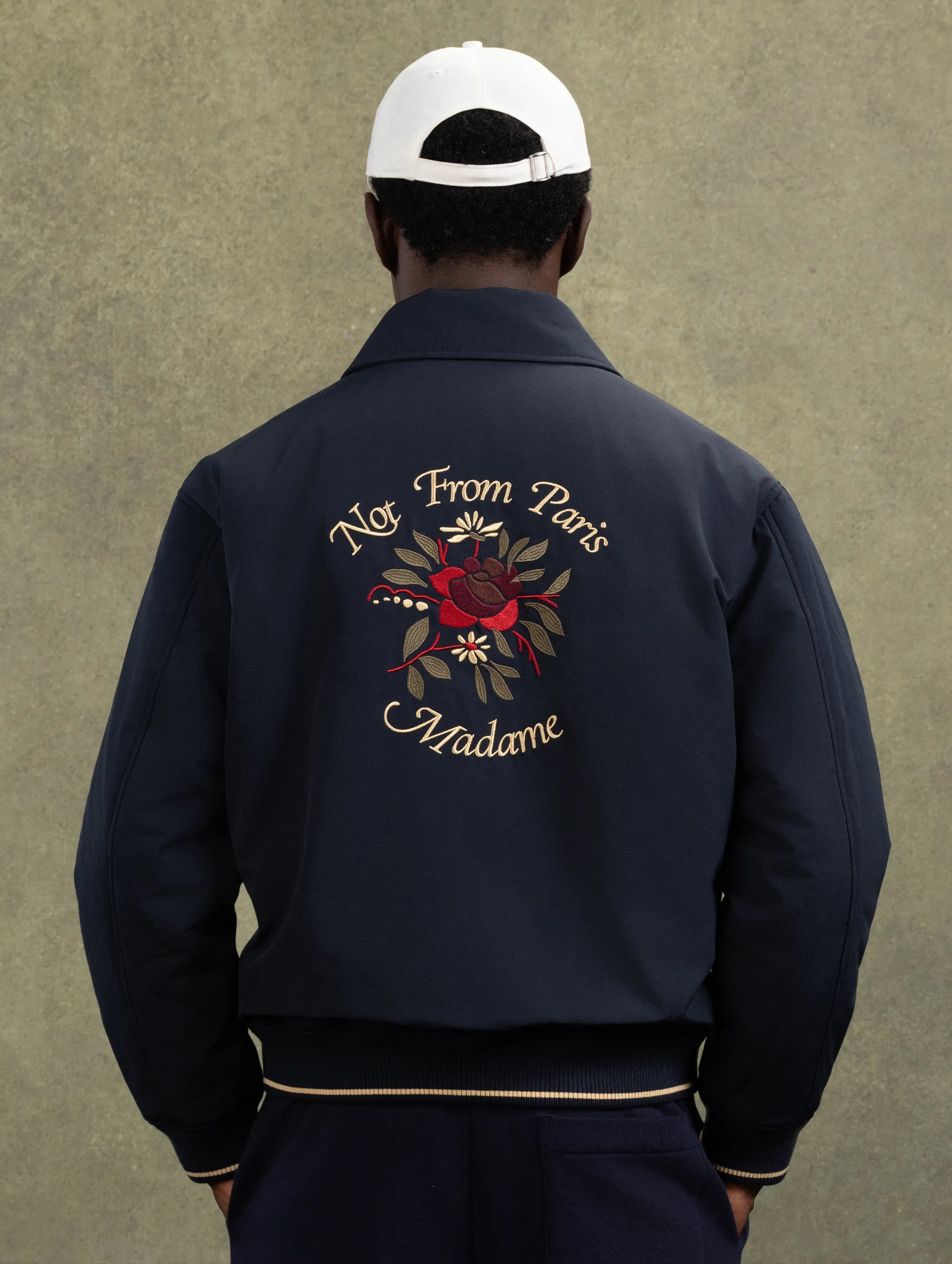 Drôle De Monsieur Bomber Slogan Rose Bomberjacke Navy