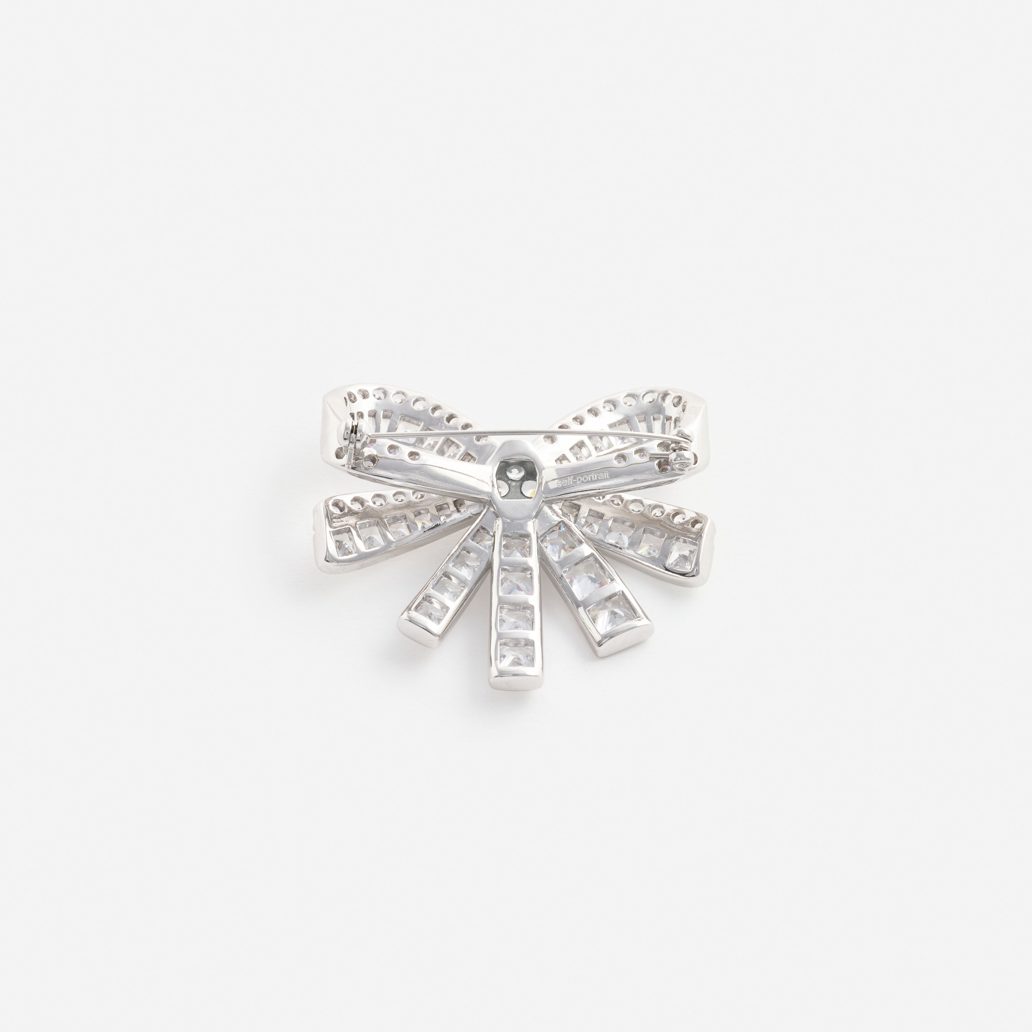 Self Portrait Silver Crystal Bow Brosche Silber Schleife