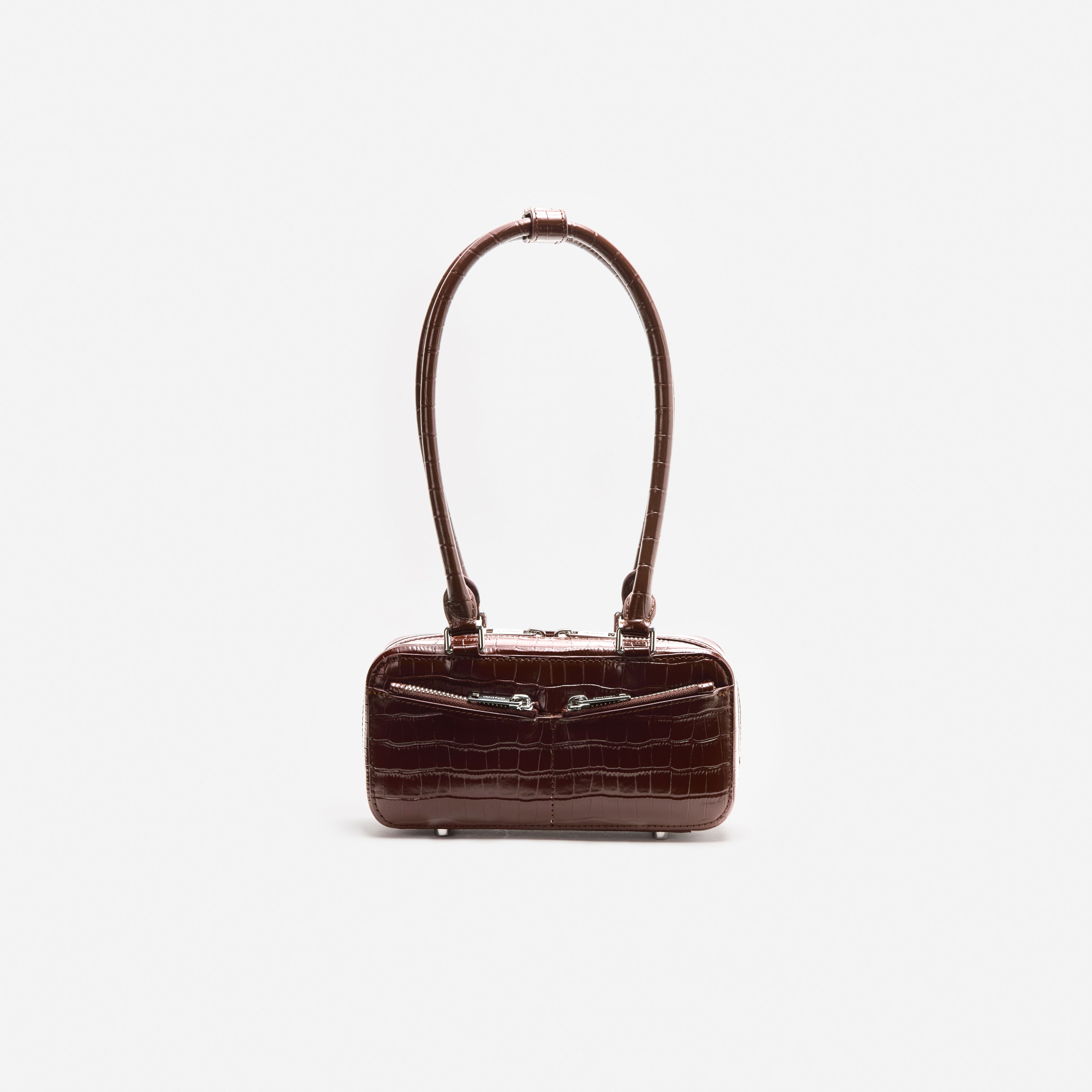 Self-Portrait Handbags Brown Croc Mini Schultertasche Braun Leder