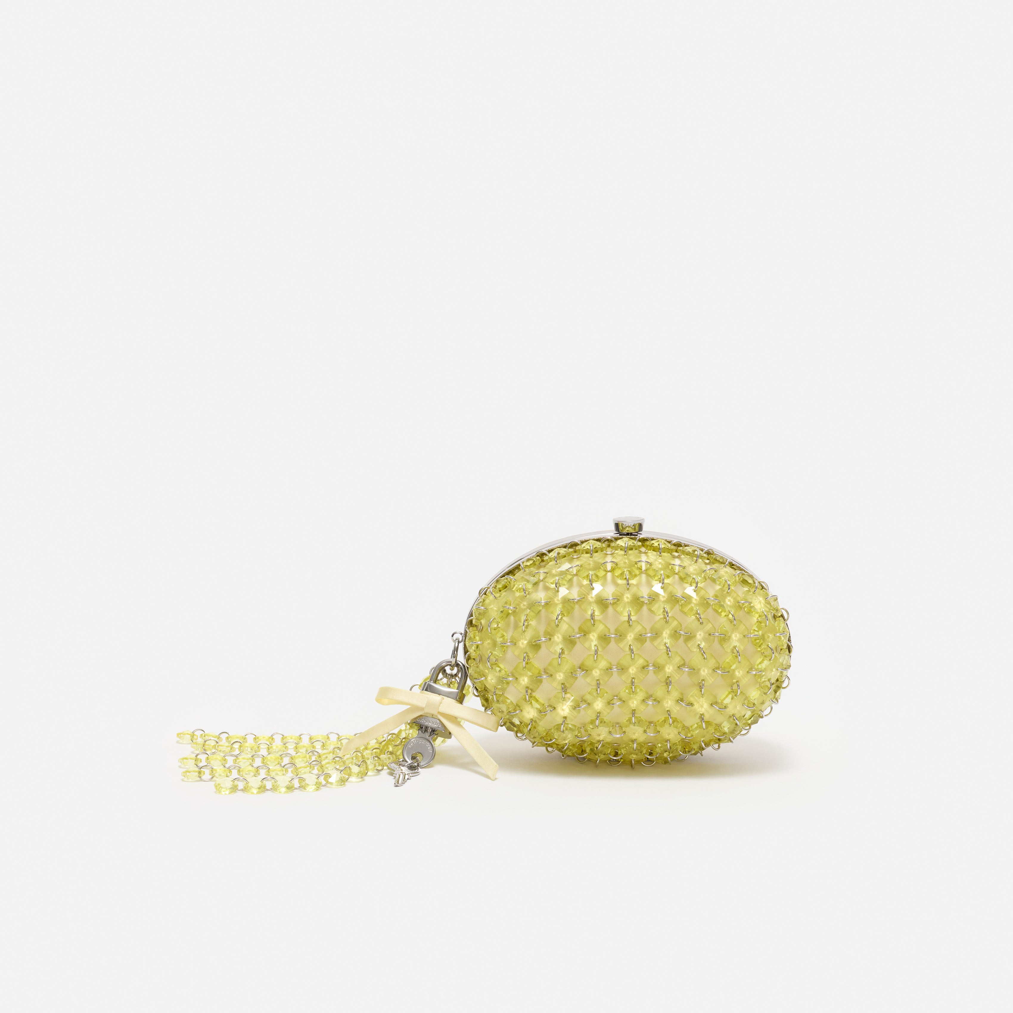 Self-Portrait Yellow Oval Crystal Clutch gelb Mikro