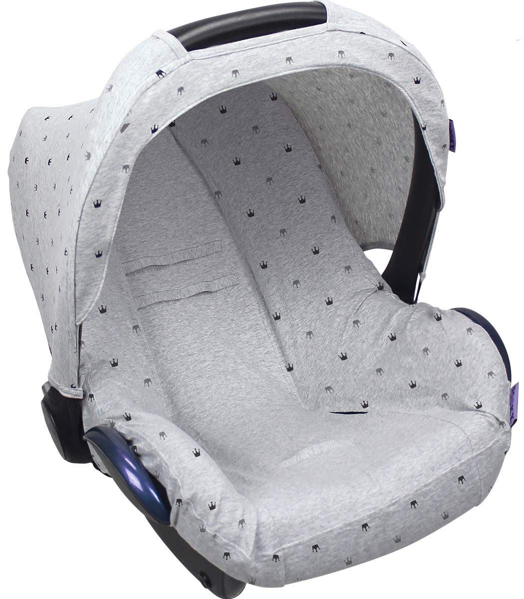 Dooky Hoody Sonnenschutz Light Grey Crown mit Seat Cover 0+
