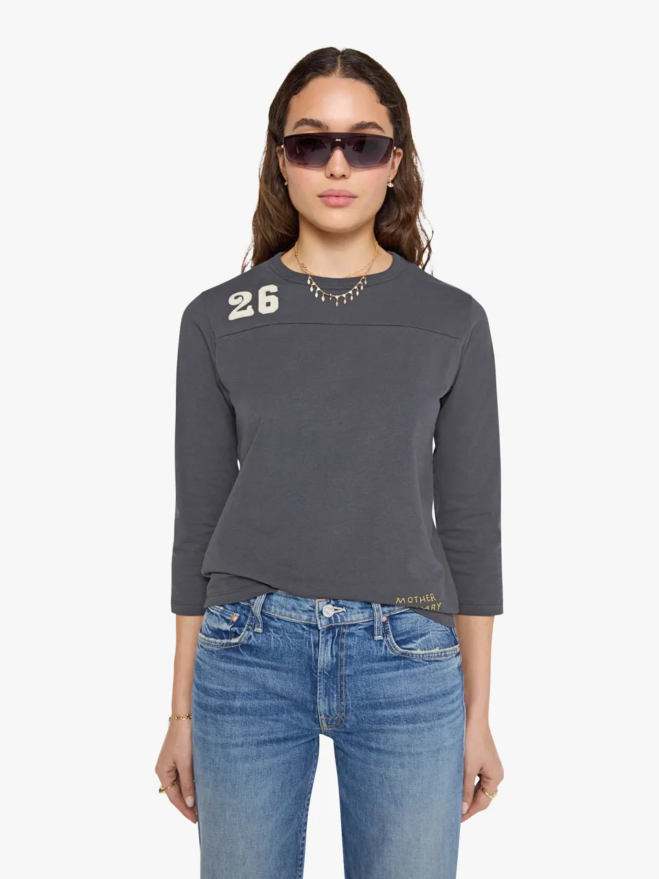 Mother Third Quarter T-Shirt Faded Black 3/4-Arm