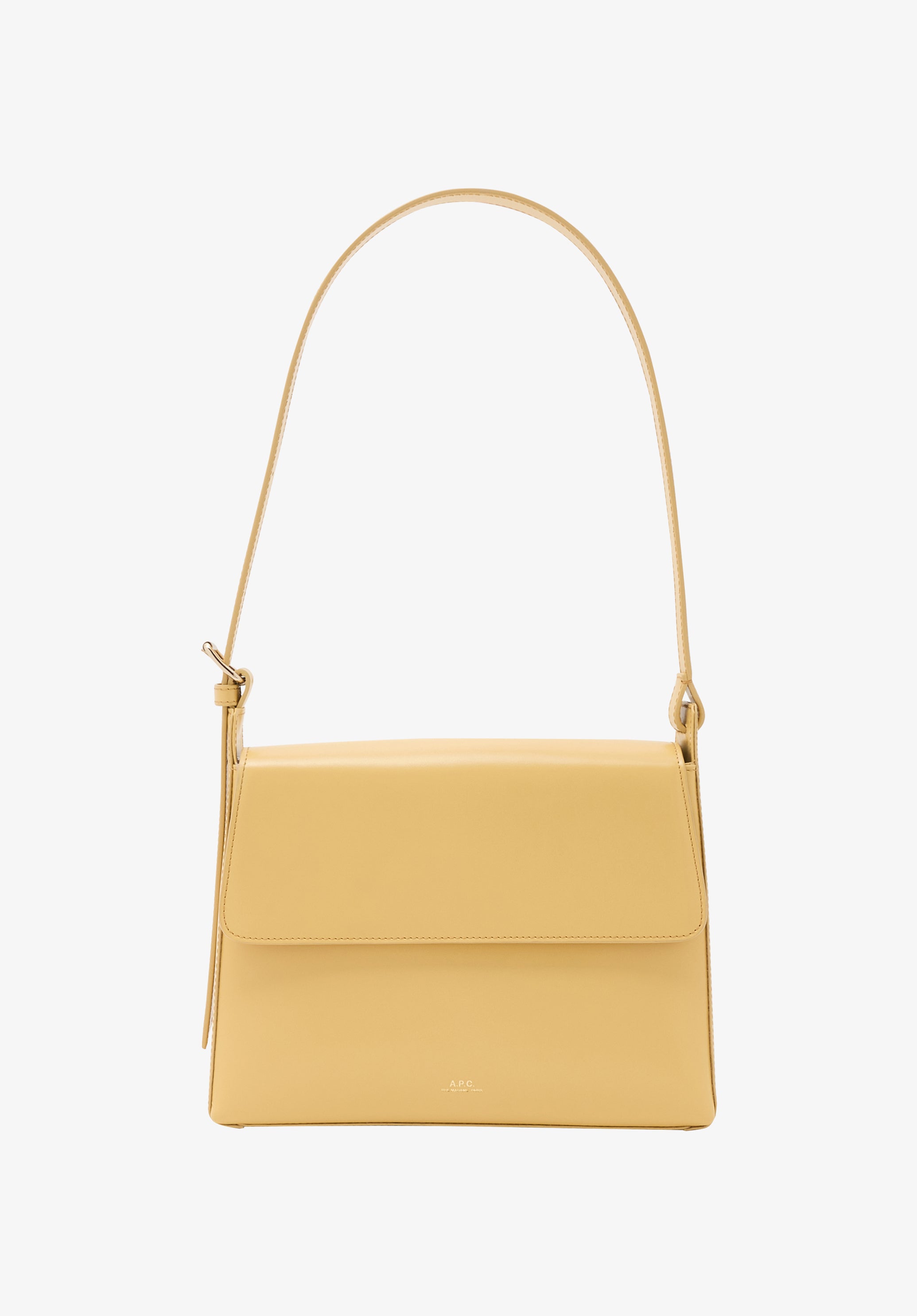 A.P.C. Virginie Flap Tasche gelb Glattleder