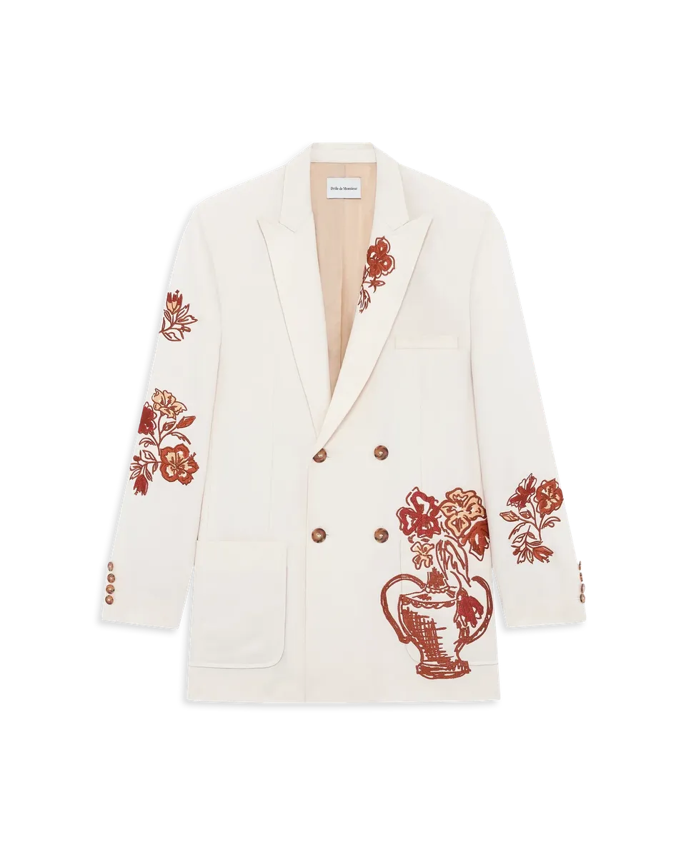 Drôle De Monsieur Vase Havana Sakko creme Doppelreiher 50