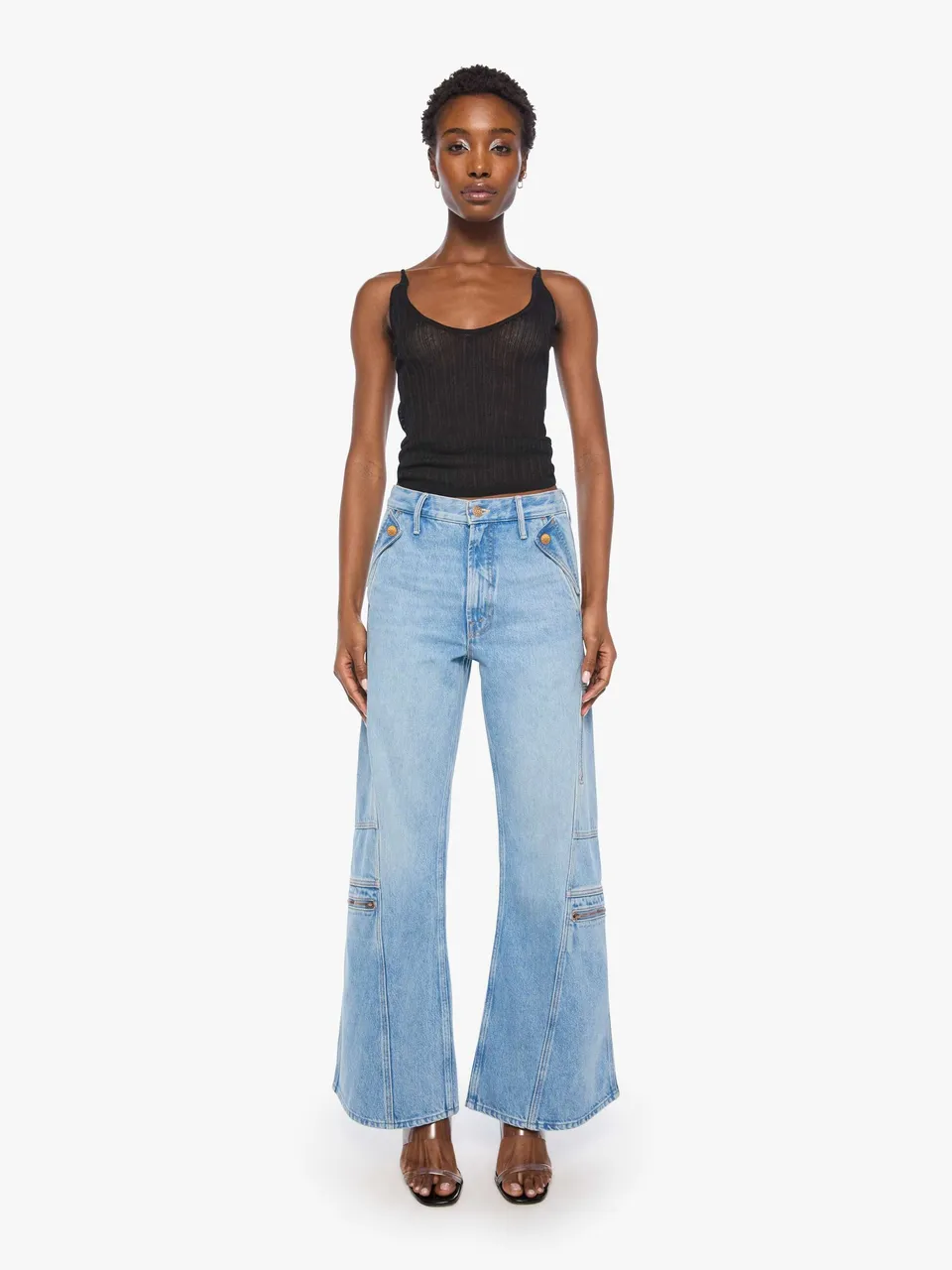 Mother Snacks Wide Leg Jeans Wishbone hellblau Relaxed