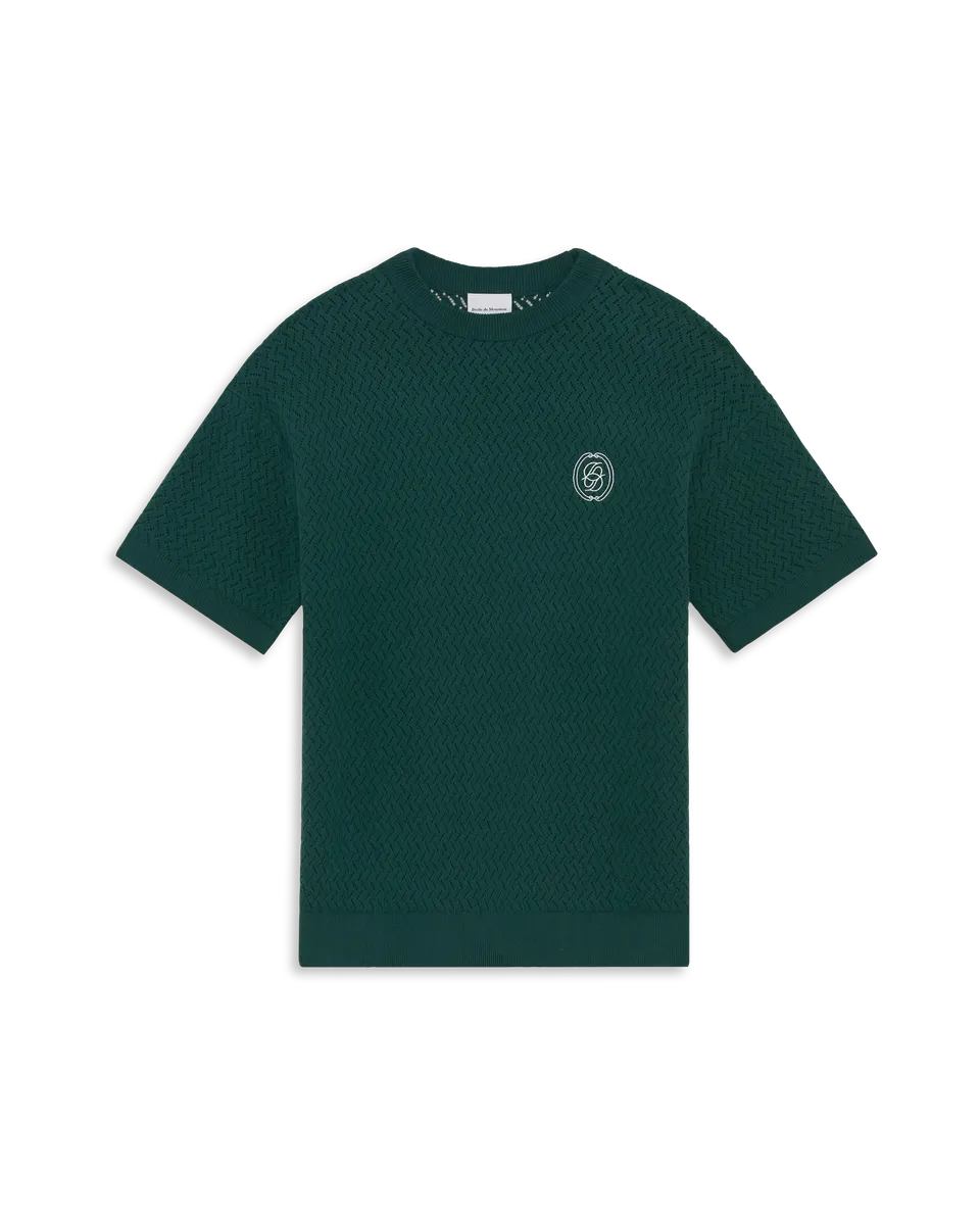 Drôle De Monsieur D Mirror Strick-T-Shirt grün Baumwolle