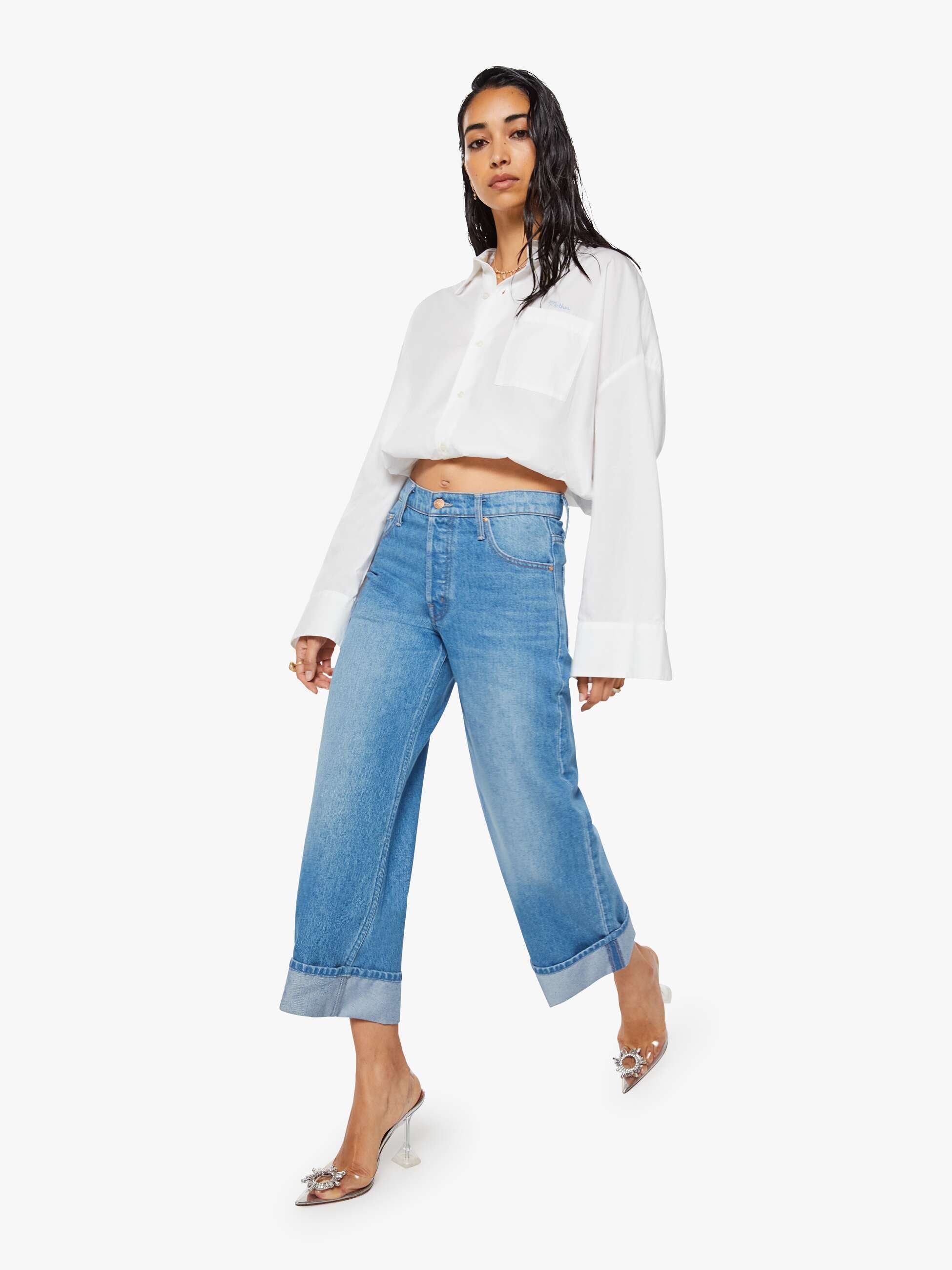Mother SNACKS Smoothie Crop Cuff Jeans Secret Ingredient