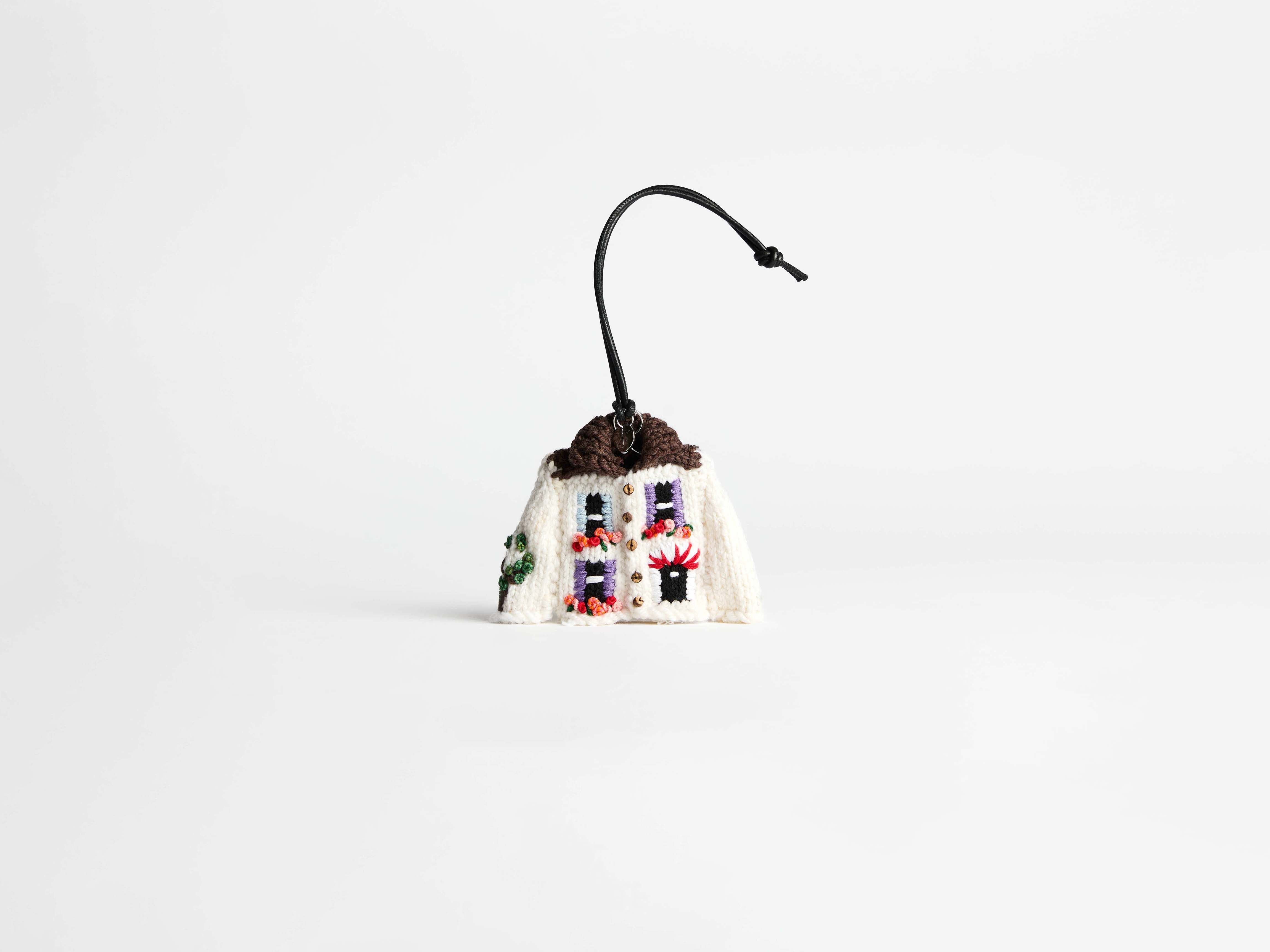 J.W.Anderson Cardigan Charm Anhänger Weiß Wolle