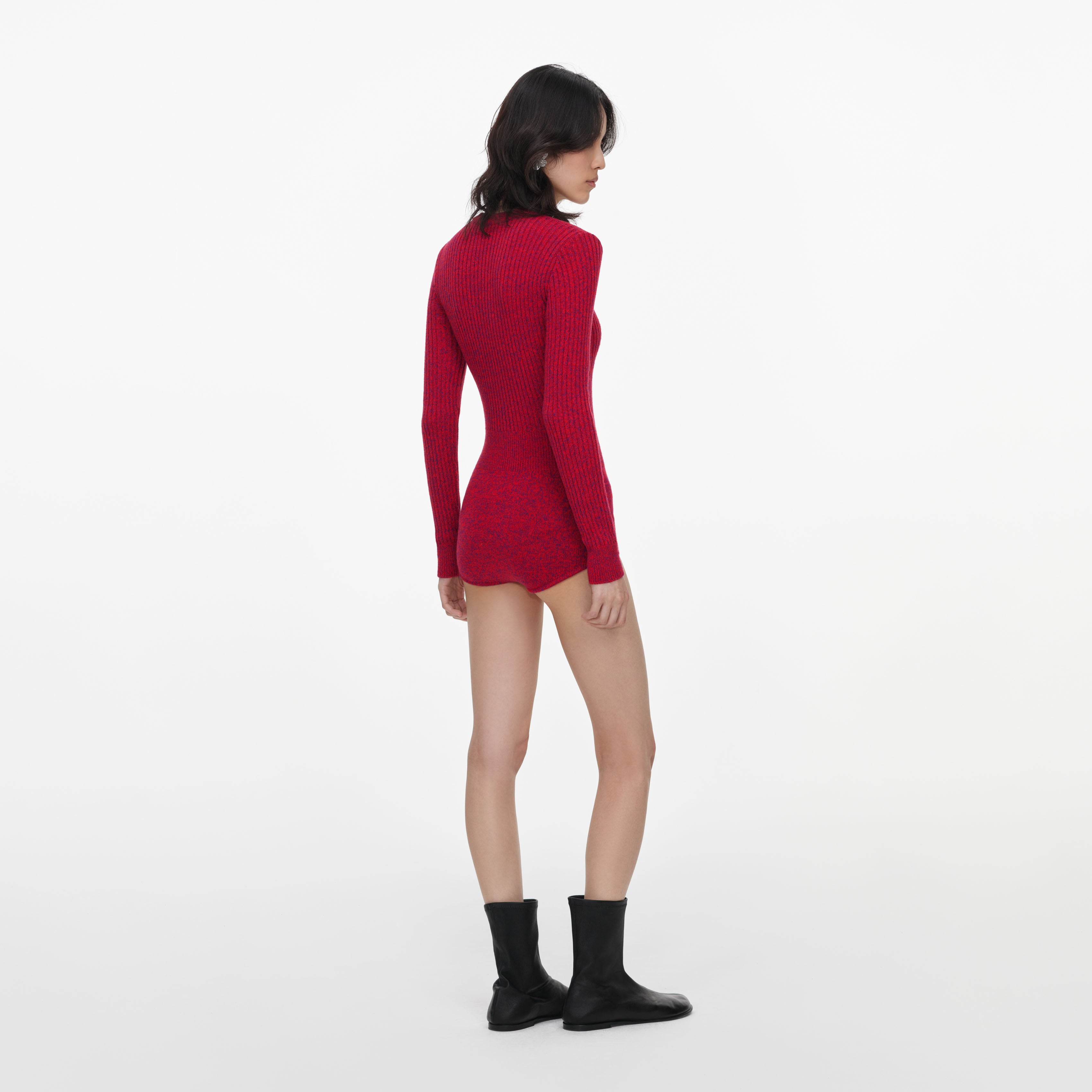 Self Portrait Jumpsuits Red Flower Knit Playsuit Rot kurz