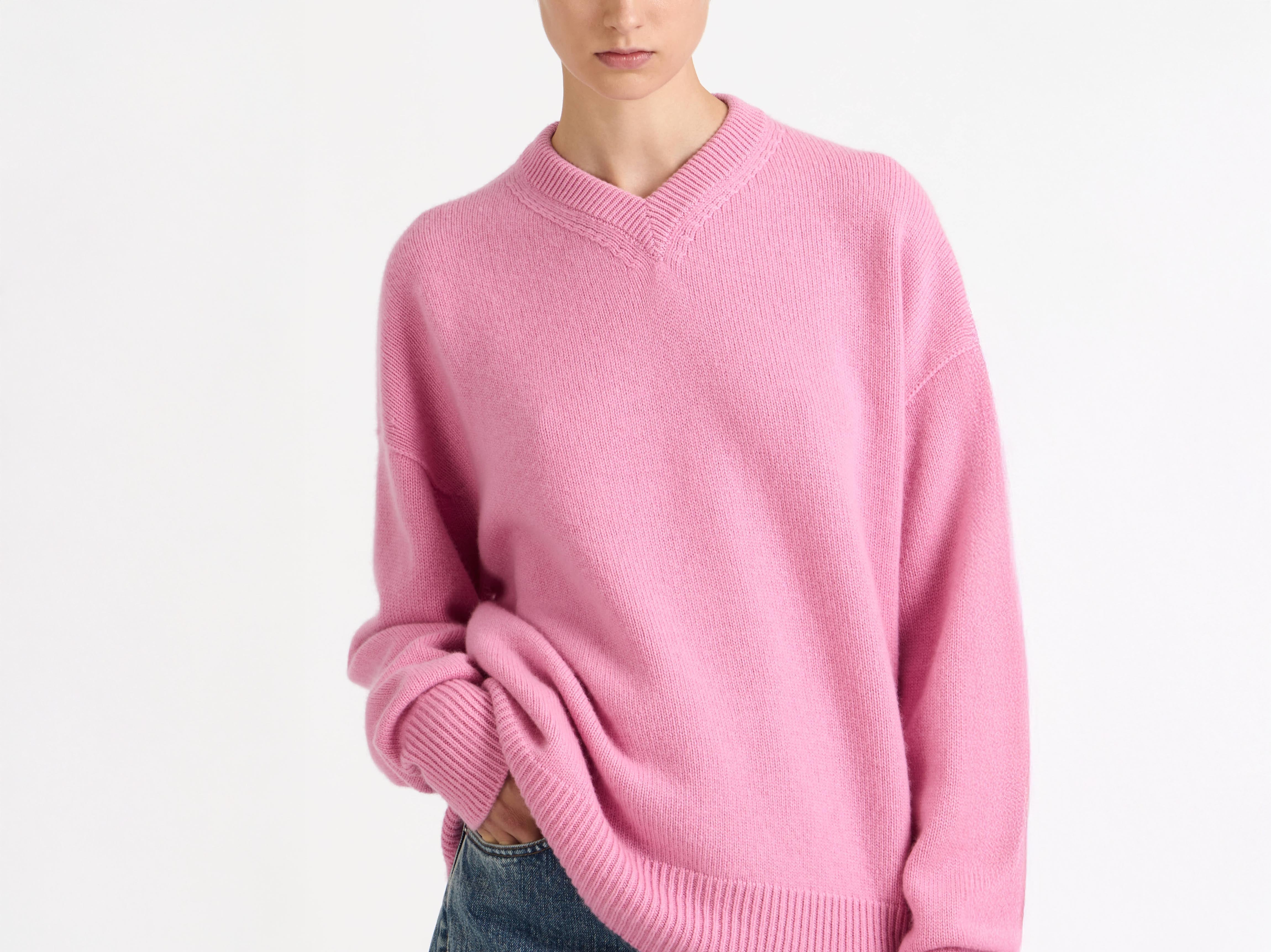 J.W.Anderson V-Neck Kaschmirpullover Damen bubblegum