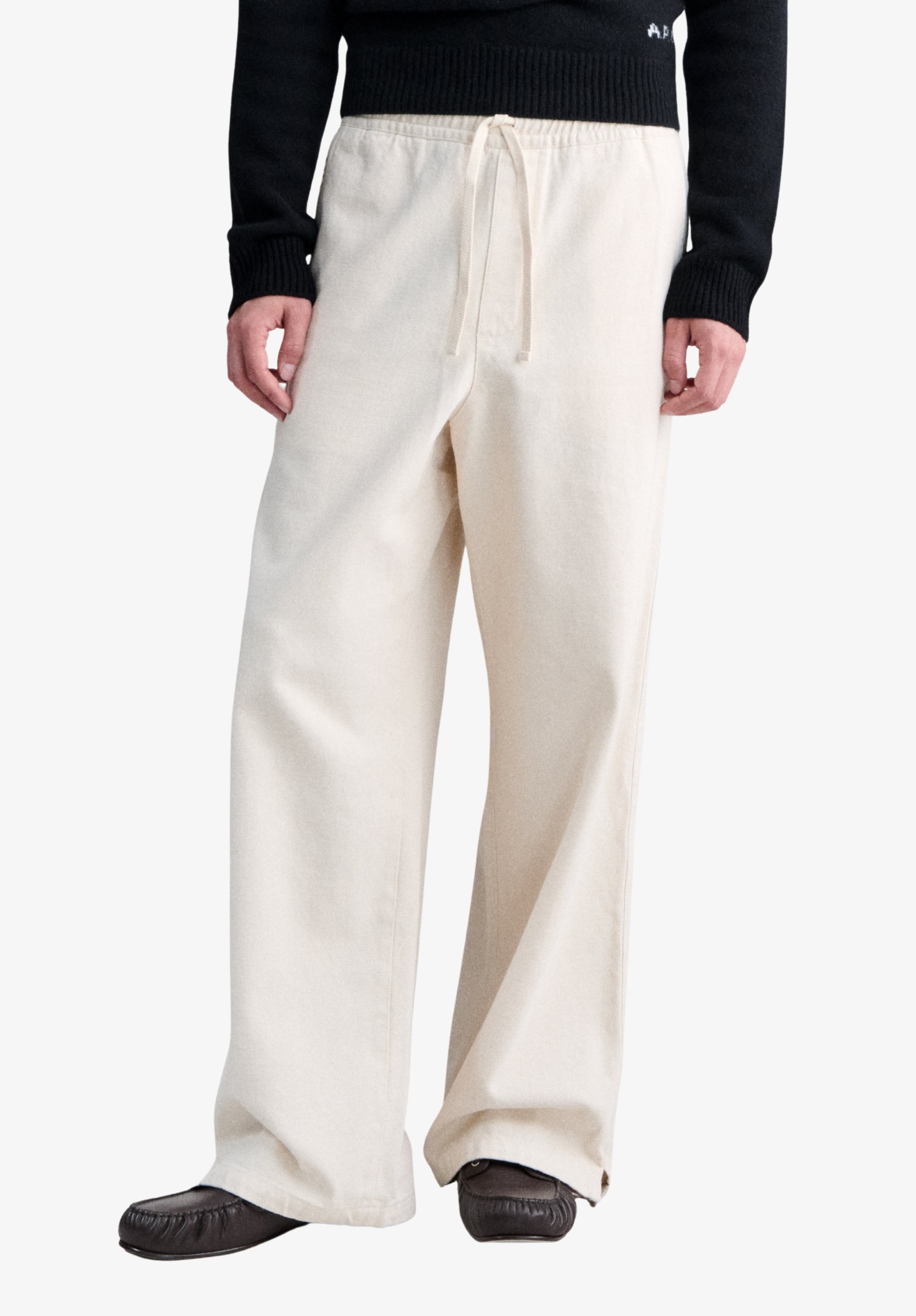 A.P.C. Workwear-Hose cremeweiß Bio-Baumwolle M
