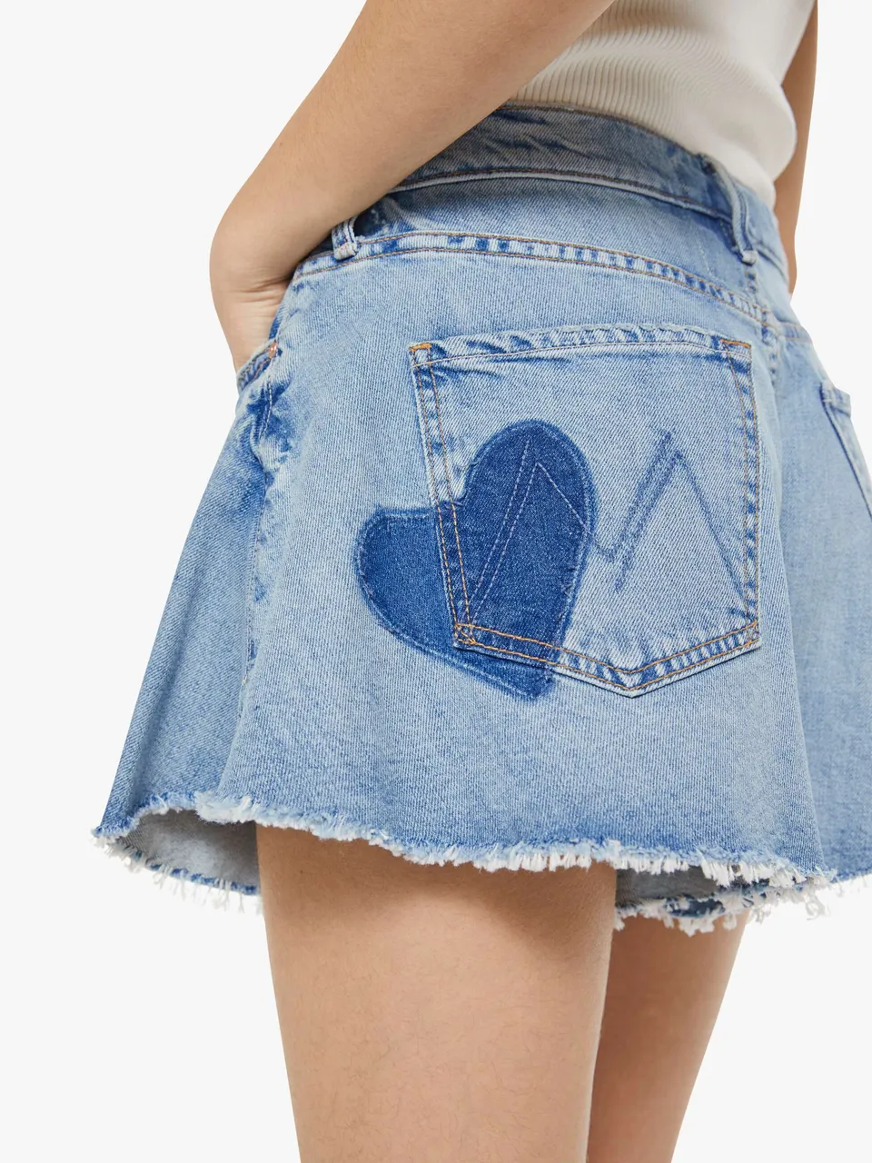 Mother Flutter Short Fray Shorts I Confess Hellblau