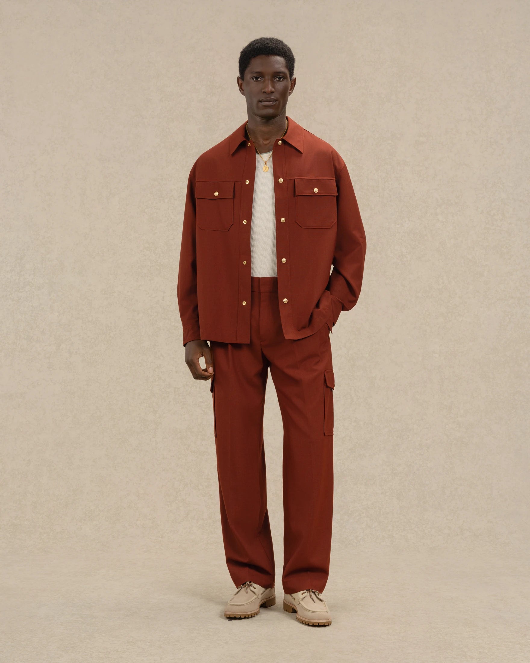 Drôle De Monsieur Pantalon Cargo Hose Brick Wollmix