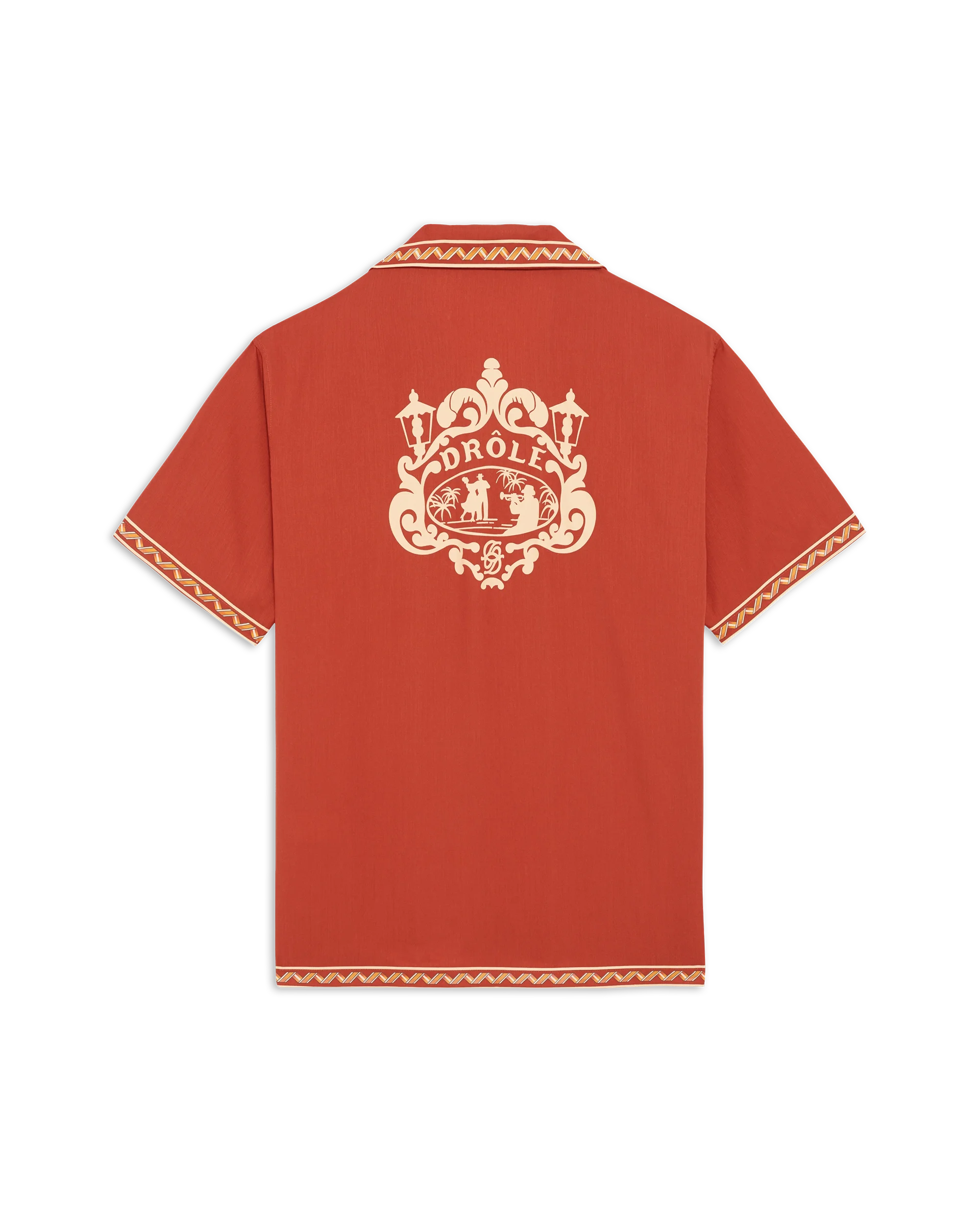 Drôle De Monsieur Chemise Brodée Danseurs Hemd Brick Tencel