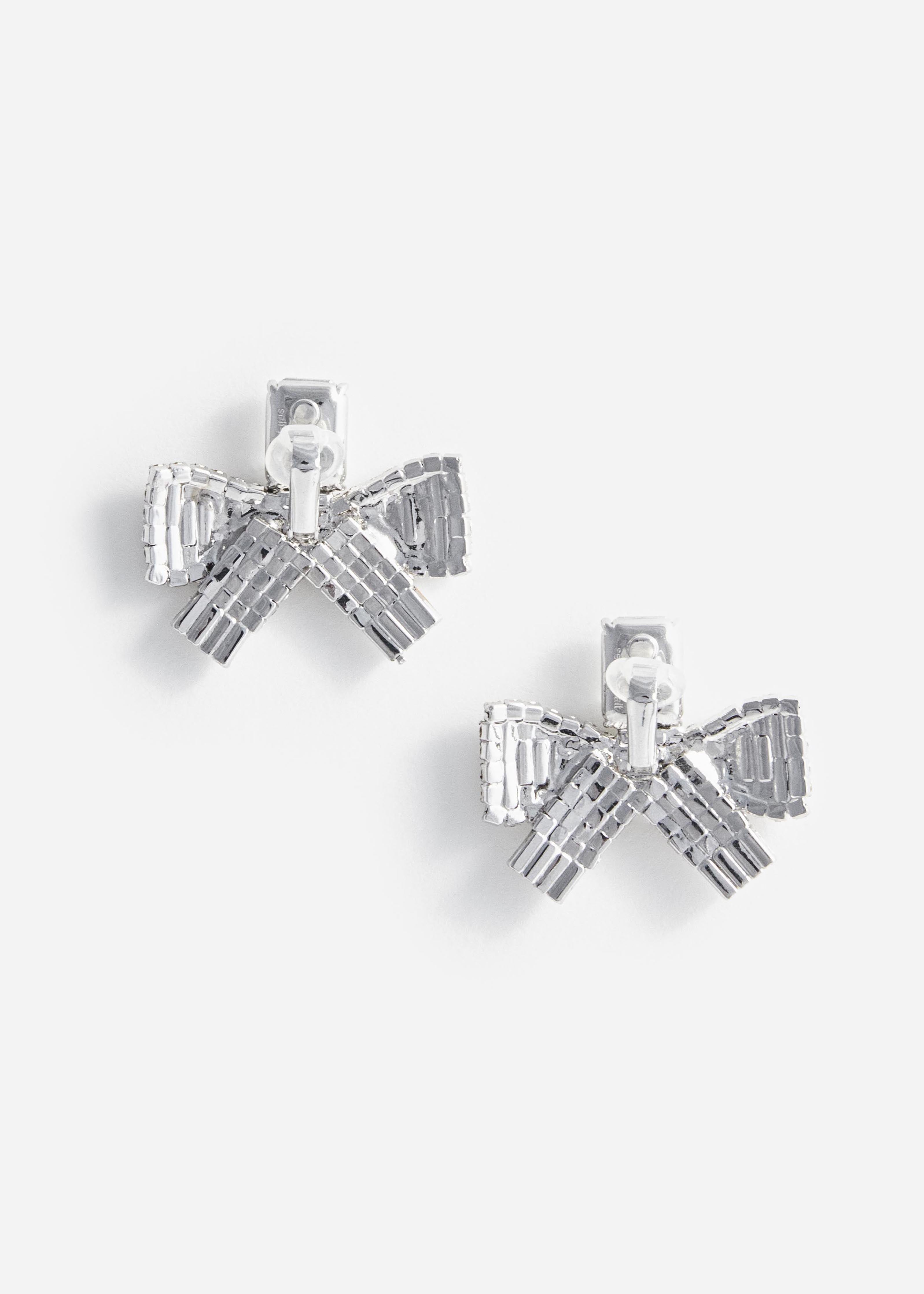 Self Portrait Small Crystal Bow Ohrringe Silber One Size Kristall