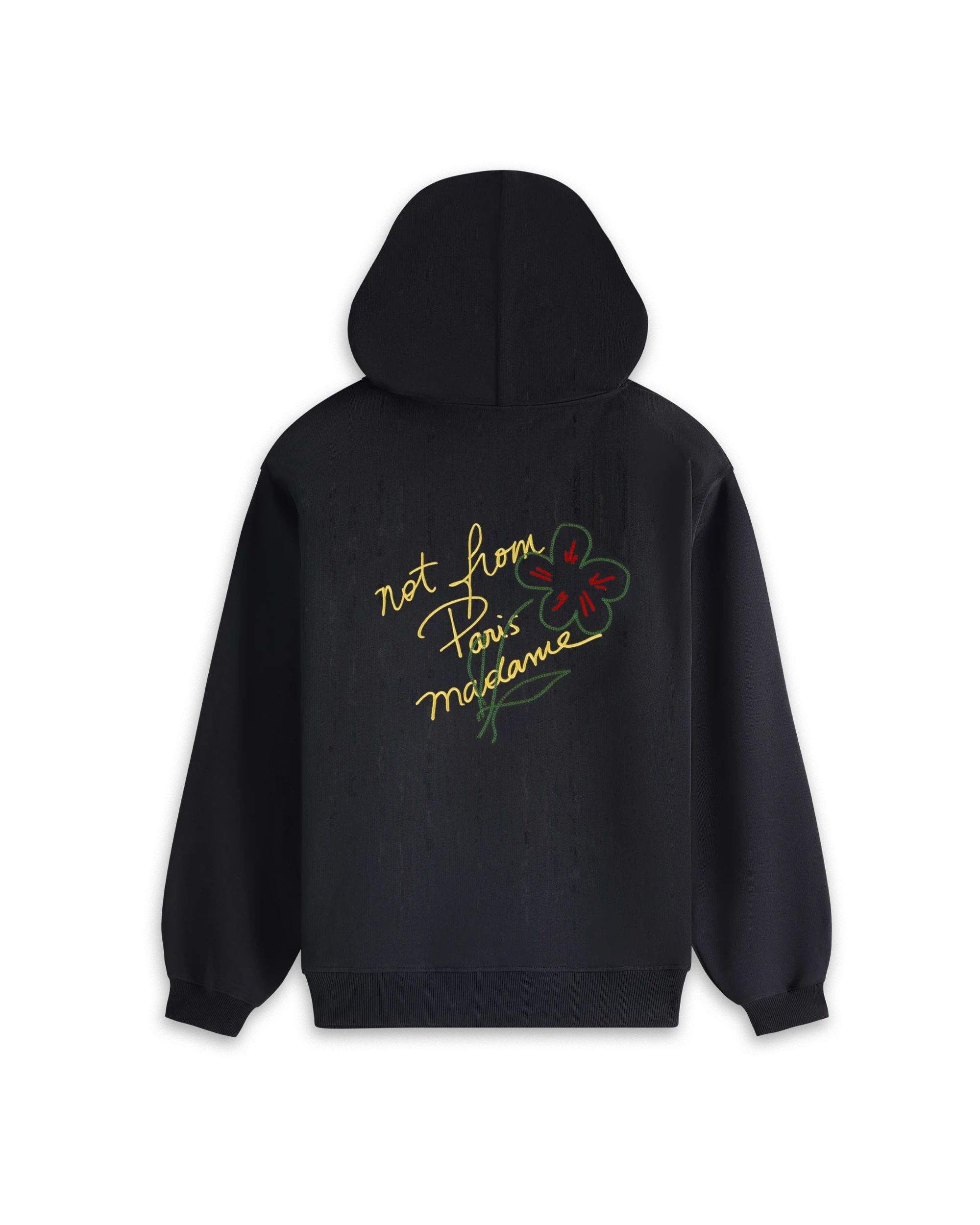 Drôle De Monsieur Slogan Hoodie Baumwolle Schwarz