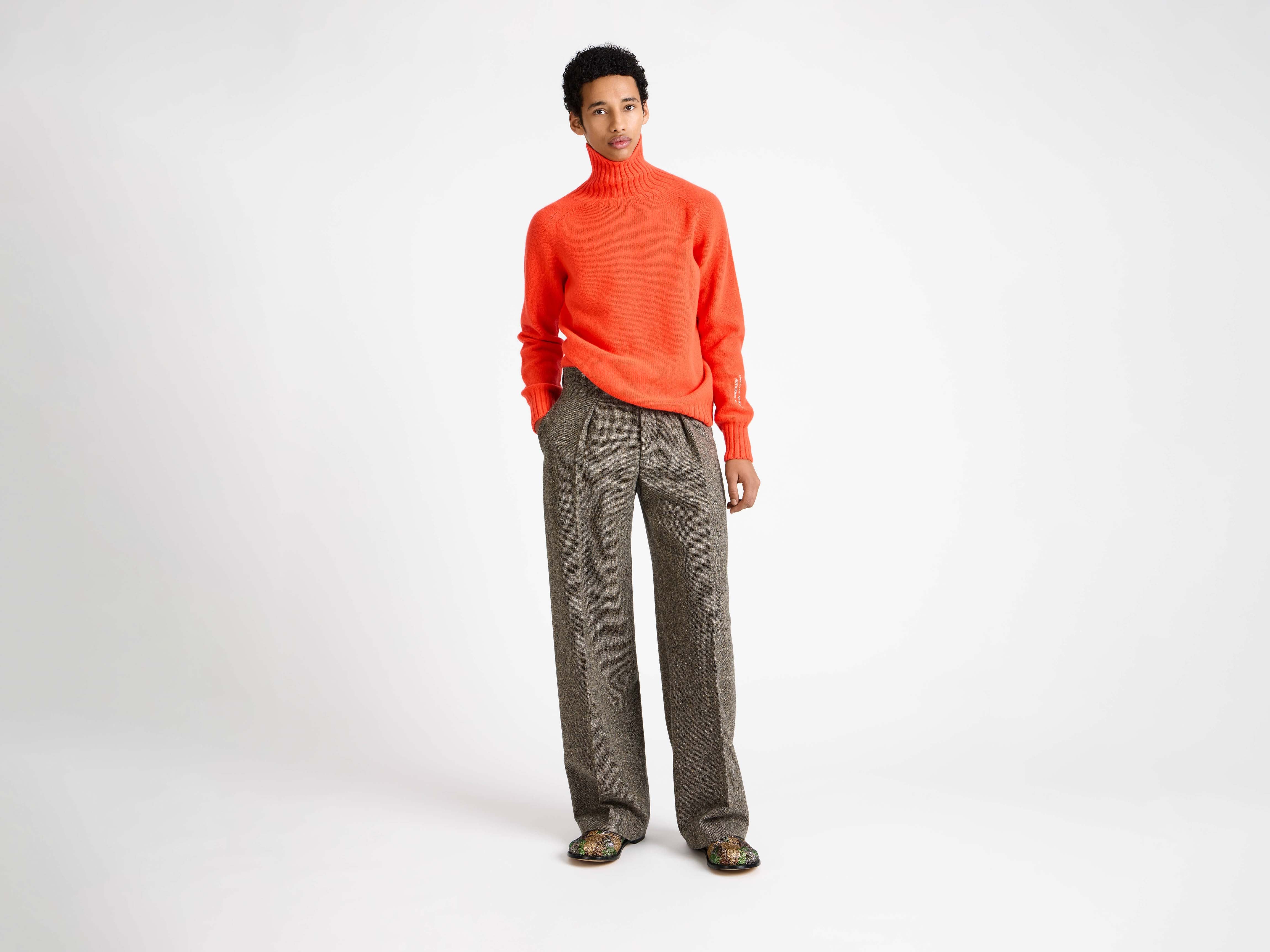 J.W.Anderson Knitwear Rollkragenpullover Herren Neon Orange Wolle
