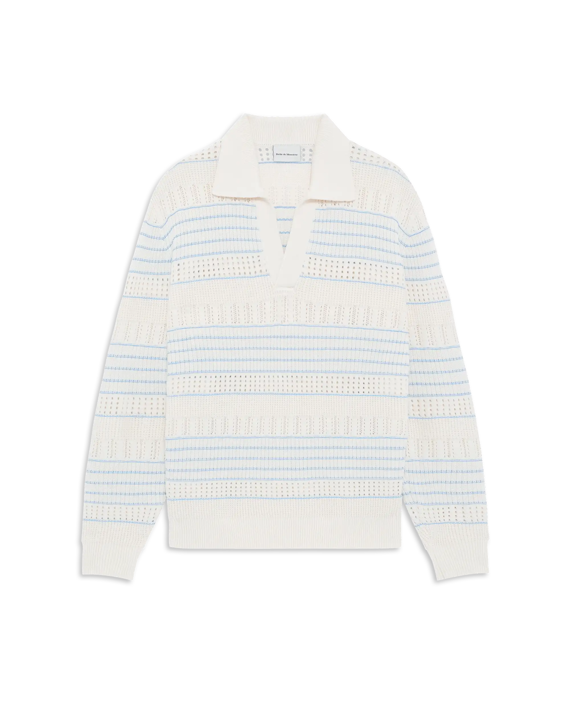 Drôle De Monsieur Knitwear Strickpolo Offwhite Wolle