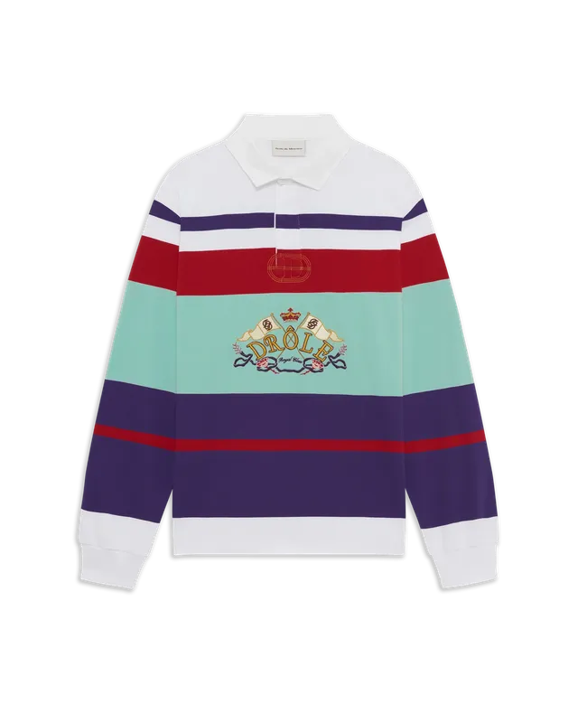 Drôle De Monsieur D Miroir Racing Polo Langarm Navy Baumwolle