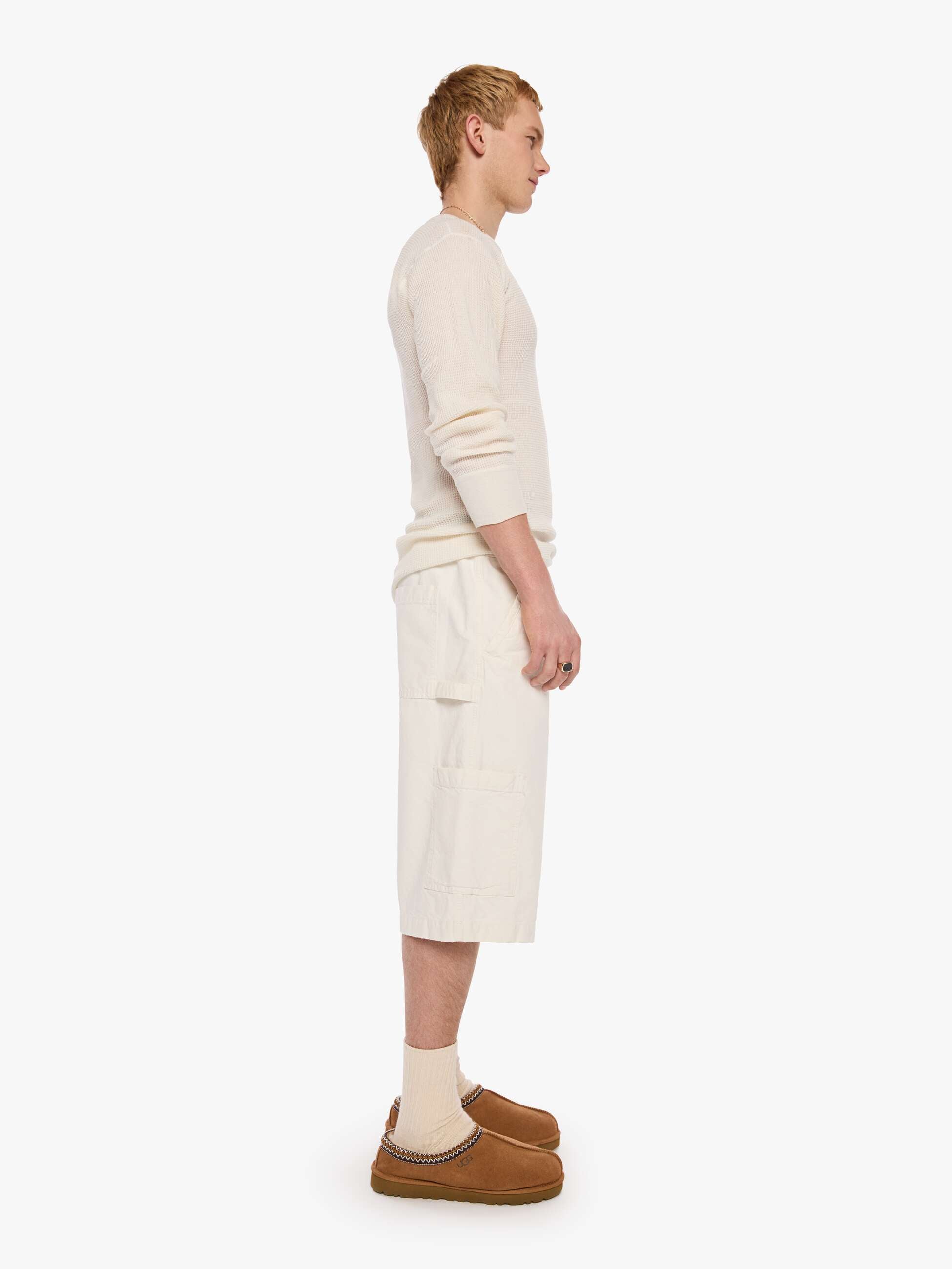 Mother The Short Order Shorts Cream creme Baumwolle