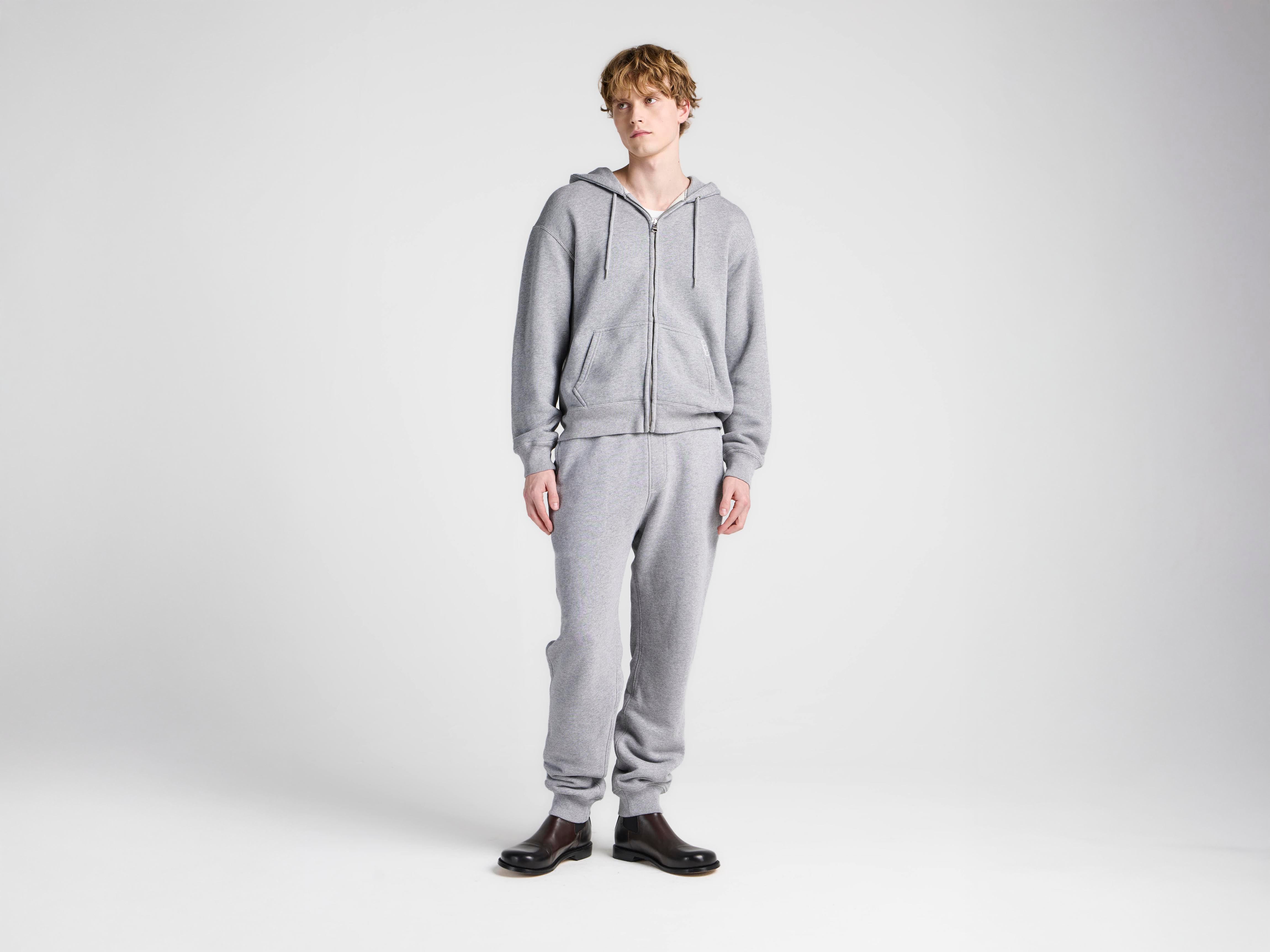 J.W.Anderson Hoodies Front Zip Hoodie graumeliert