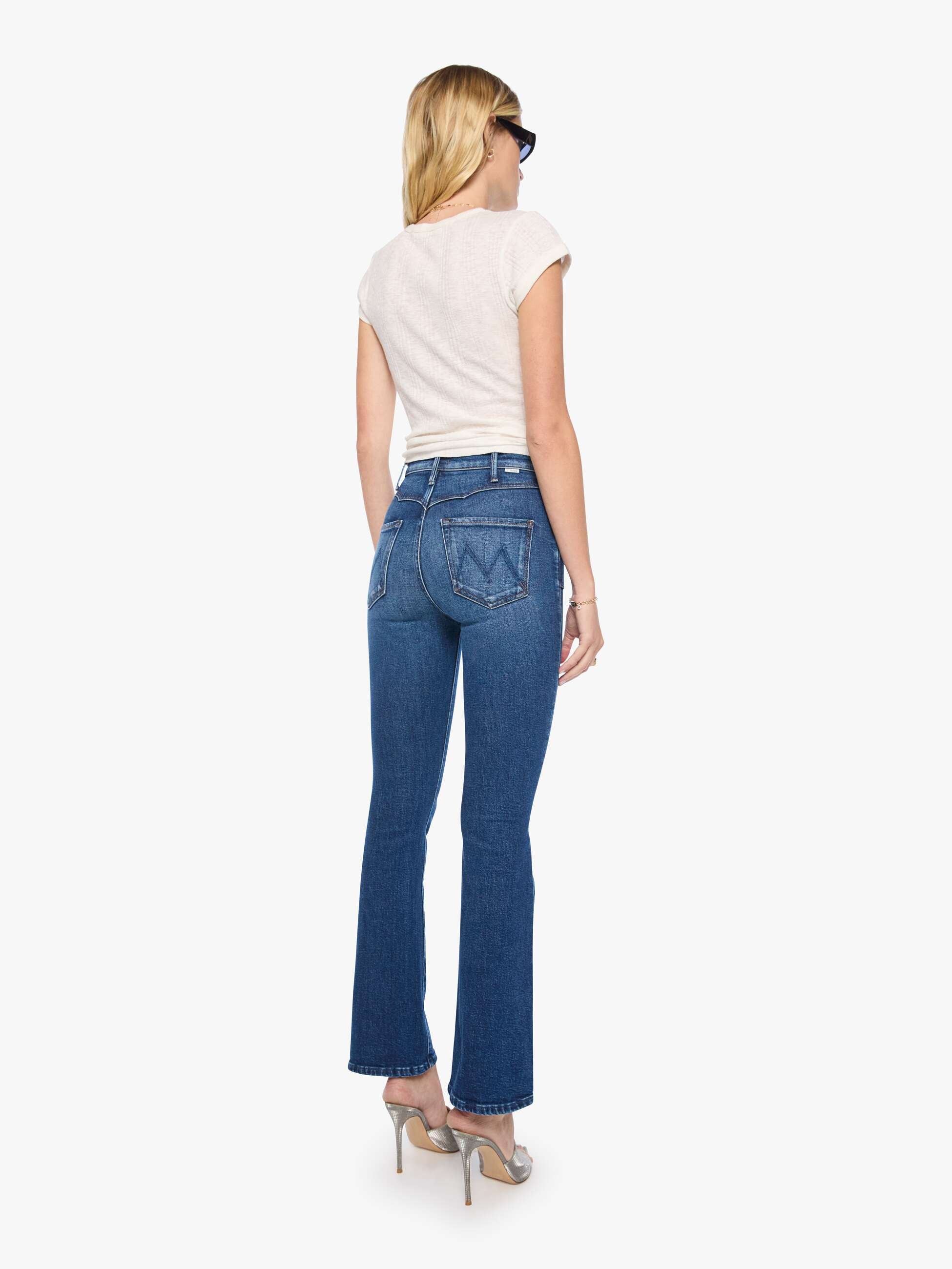 Mother Denim Buckle Bunny Hustler Jeans Cosmic Cowgirl Blau