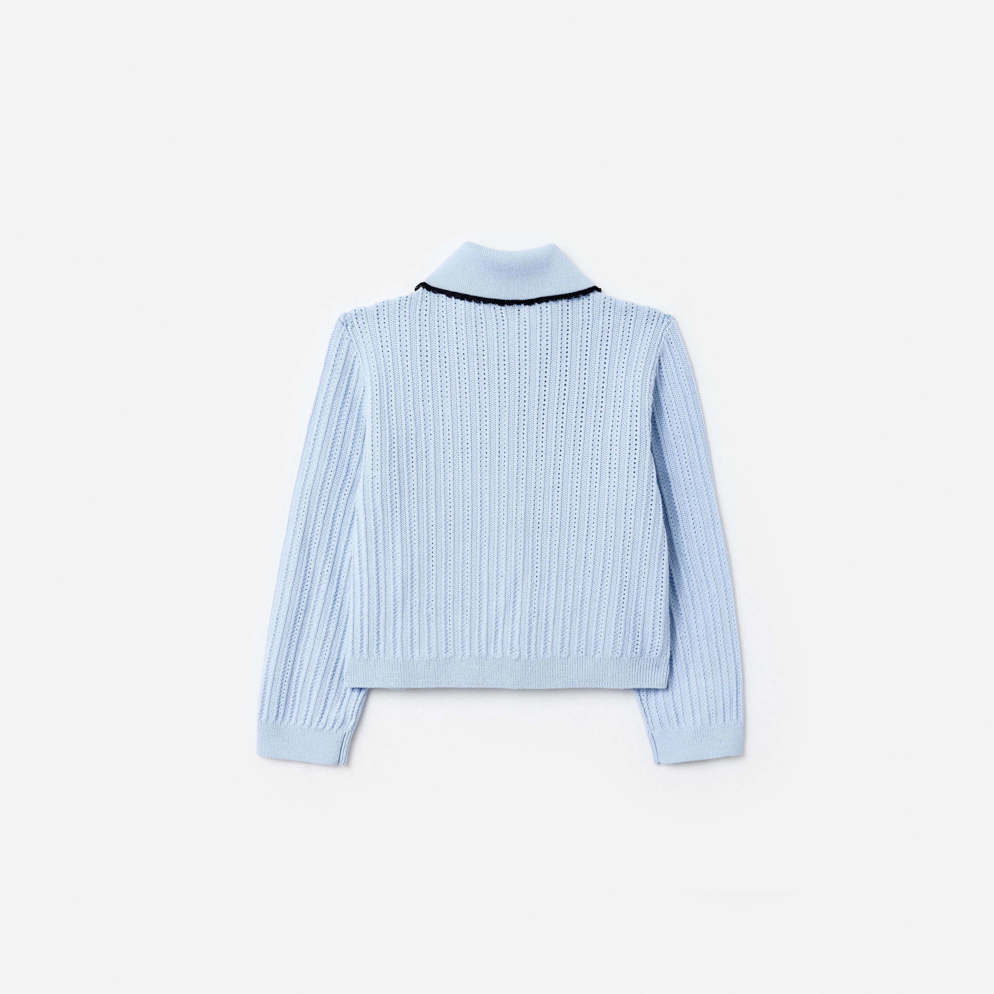 Self Portrait Knitwear Blue Frill Trim Cardigan Blau 5/6 Jahre