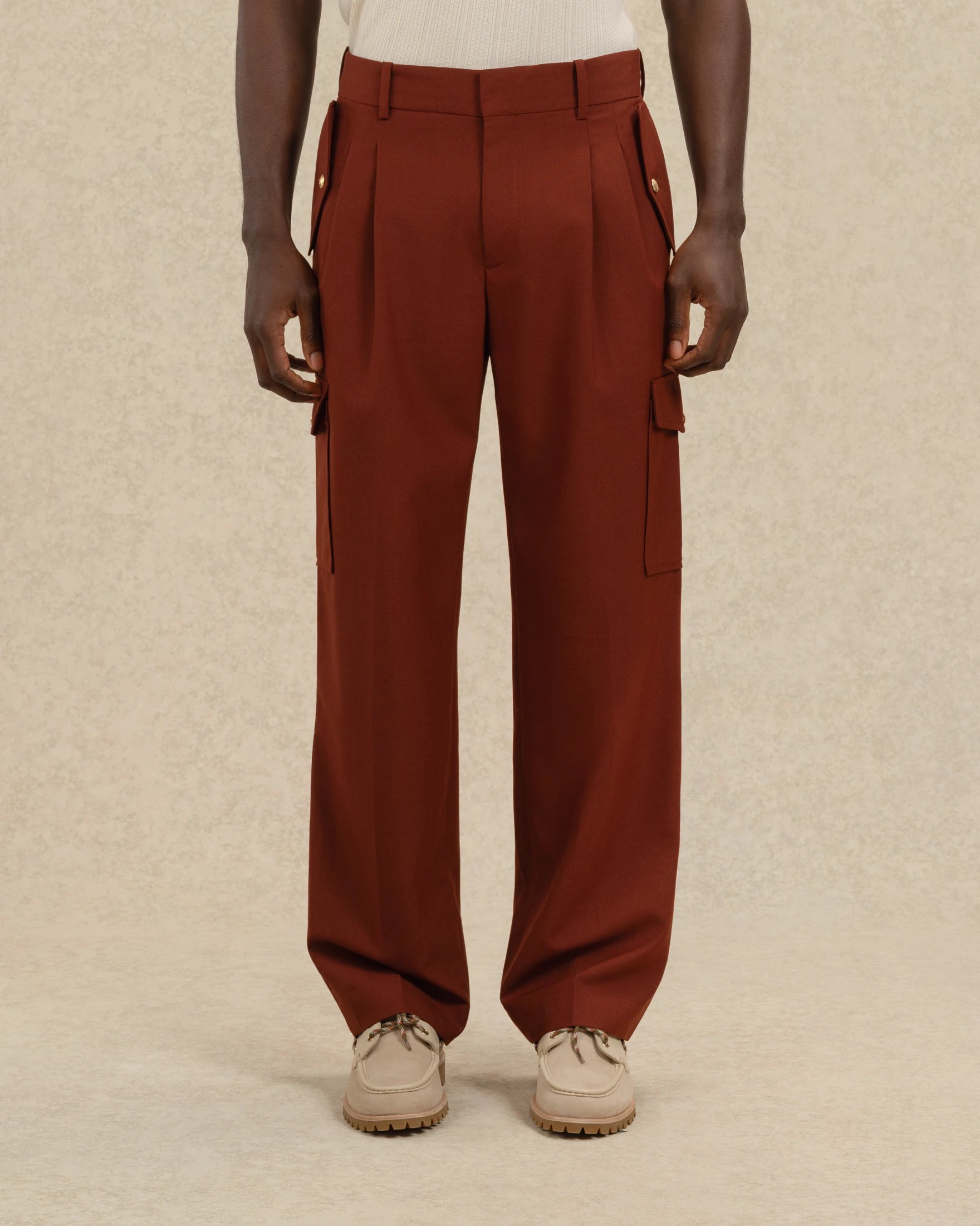 Drôle De Monsieur Pantalon Cargo Hose Brick Wollmix