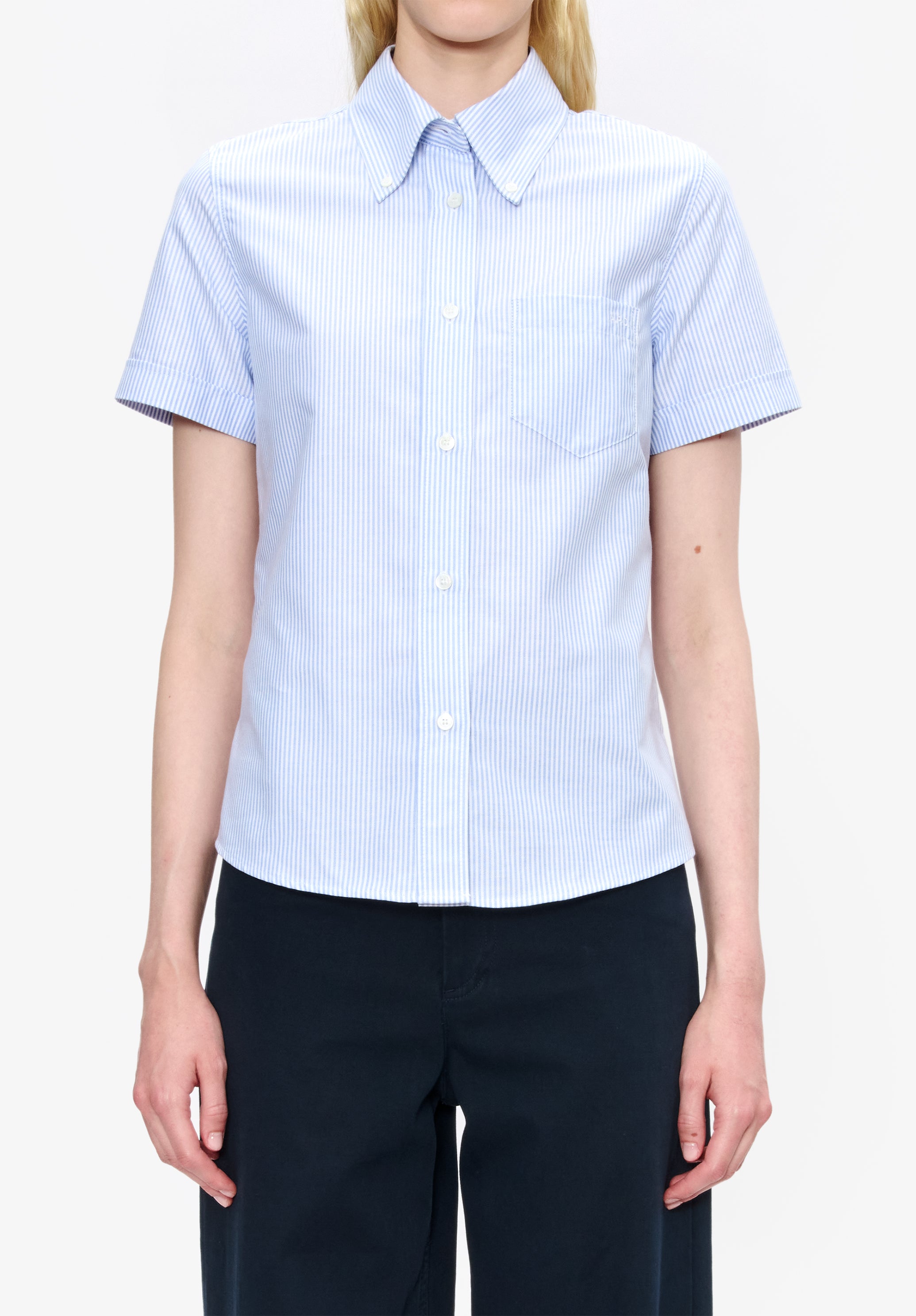 A.P.C. Hemd Uniforme Hemd blau Bio-Baumwolle