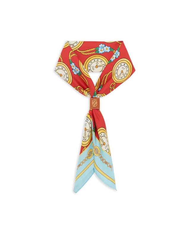 Drôle De Monsieur Bandana Silk Print Seidentuch Rot Uhren