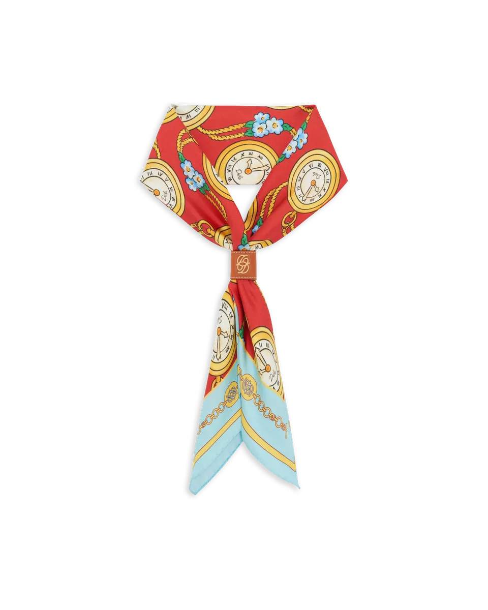 Drôle De Monsieur Bandana Silk Print Seidentuch Rot Uhren