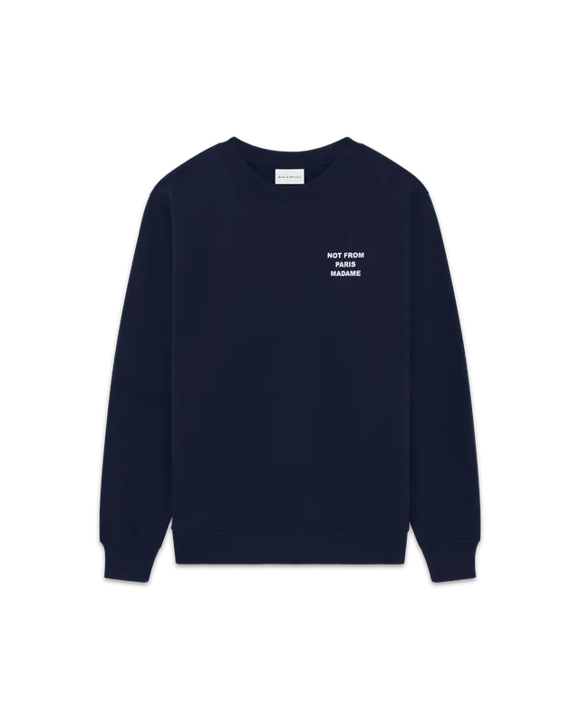 Drôle De Monsieur Slogan Sweatshirt Navy Baumwolle