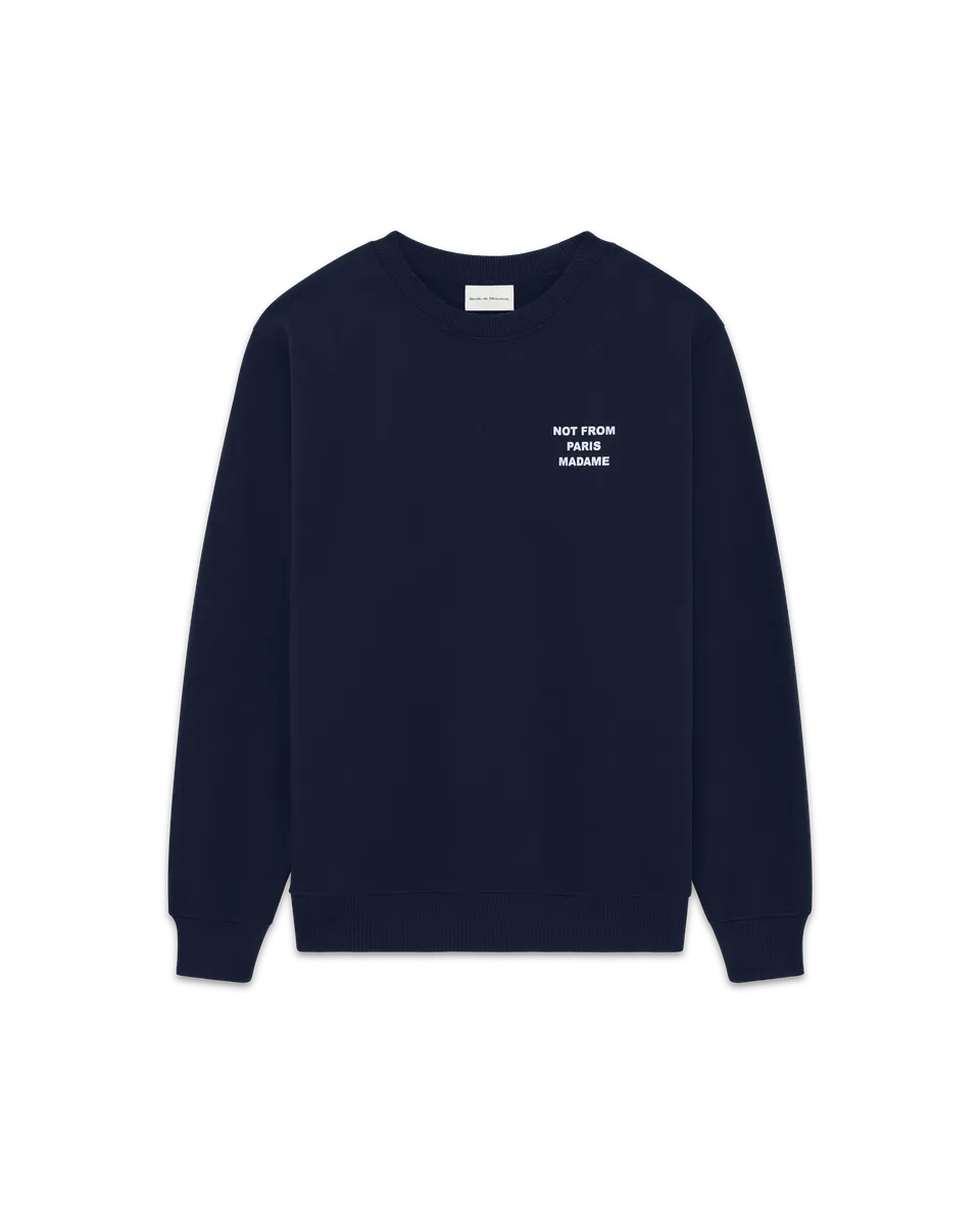 Drôle De Monsieur Slogan Sweatshirt Navy Baumwolle
