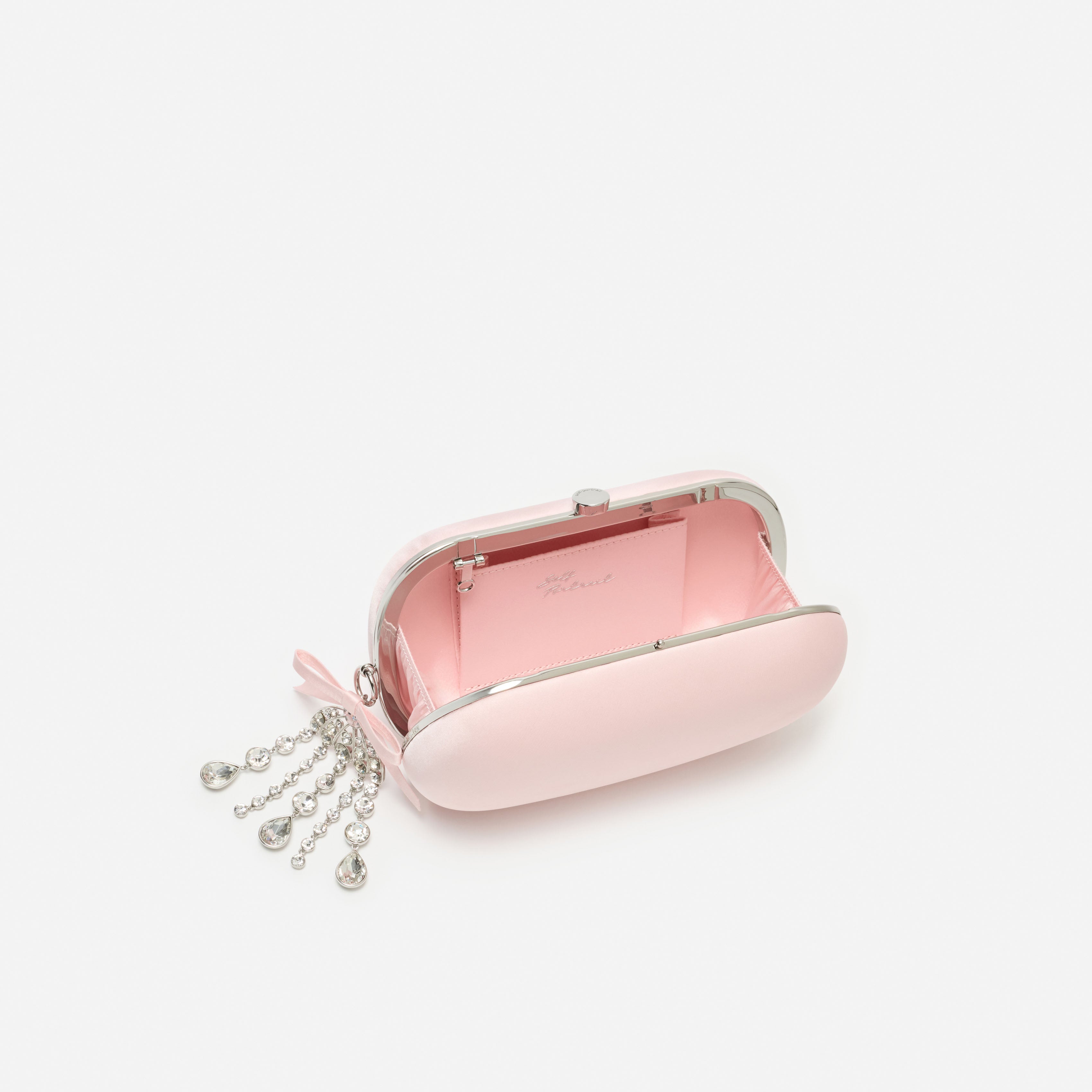 Self Portrait Pink Rectangle Satin Clutch Tasche Rosa One Size