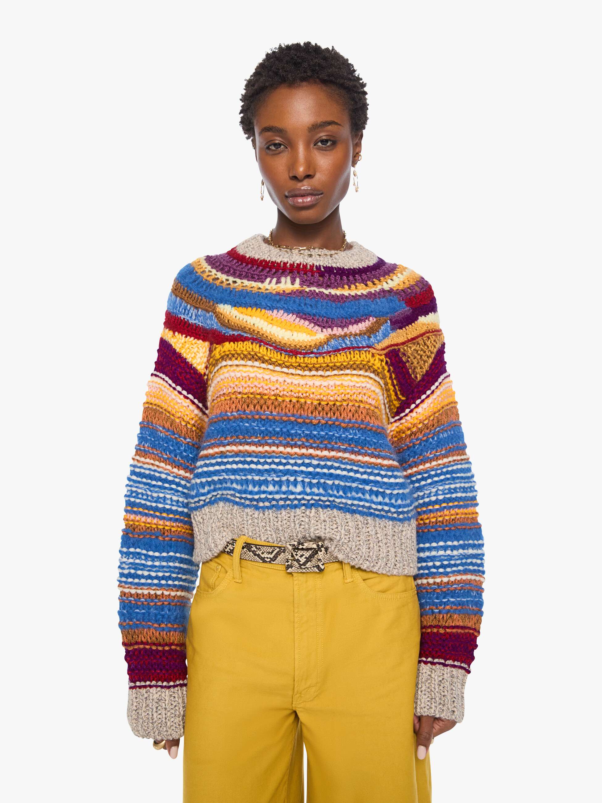 Mother The Boxy Jumper Strickpullover Multi Color Baumwolle