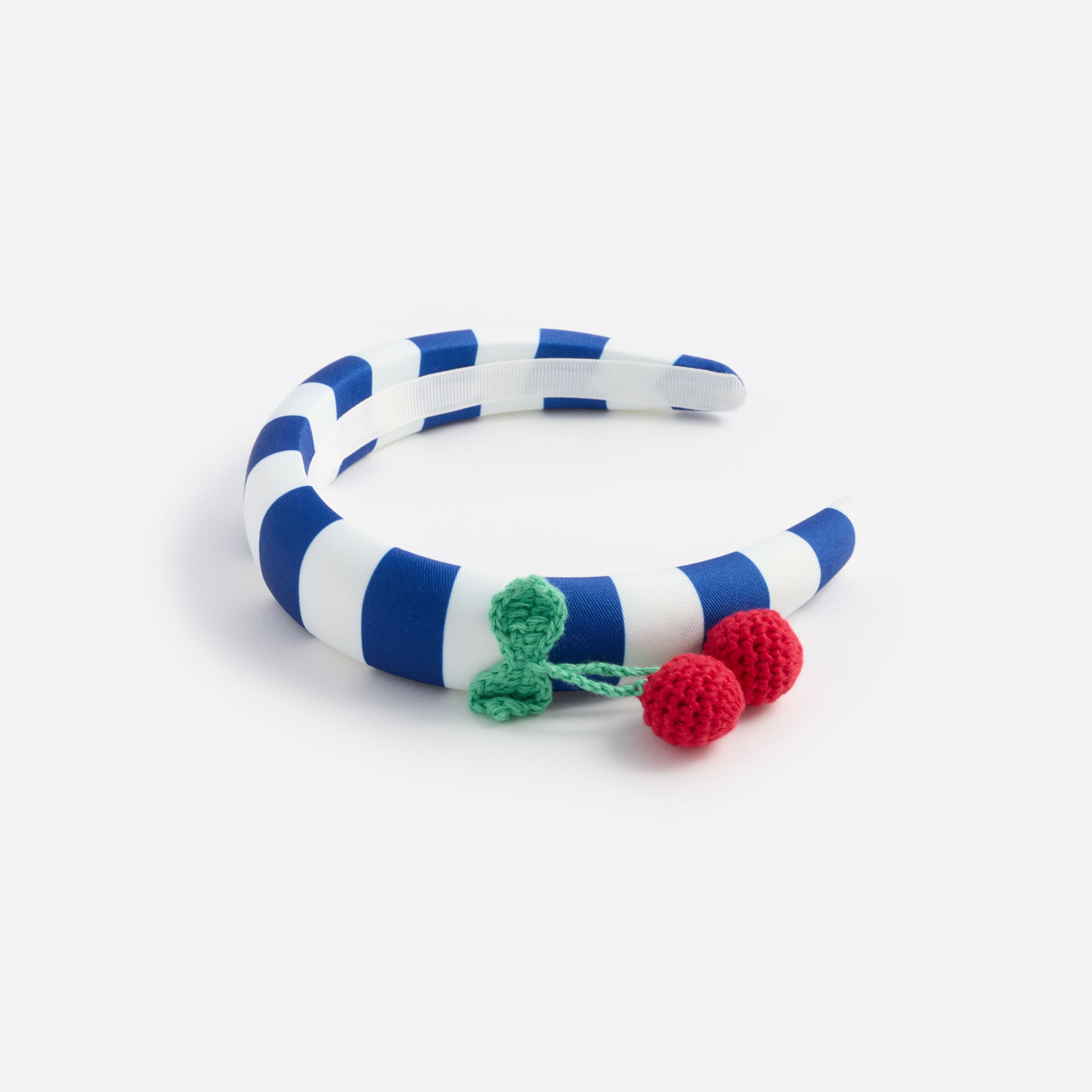 Self Portrait Navy Striped Cherry Motif Headband Haarband