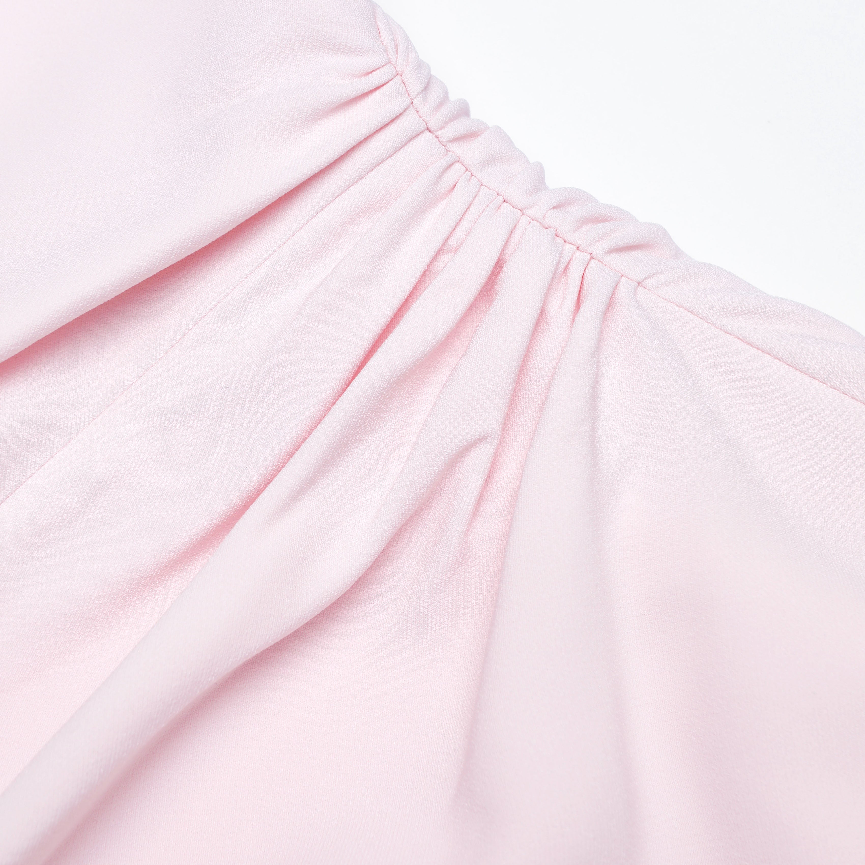 Self Portrait Pink Crepe Halter Maxi Kleid Rosa Crepe