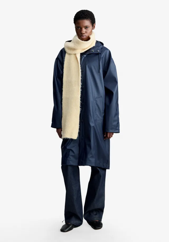 A.P.C. Parka marineblau lang weit Druckknopf